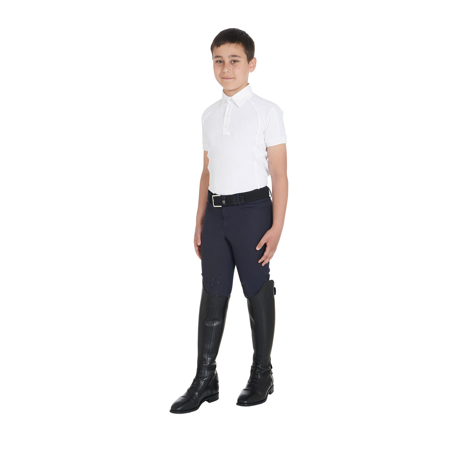 Slim-Fit-Turnierpoloshirt für Jungen mit vier Knöpfen