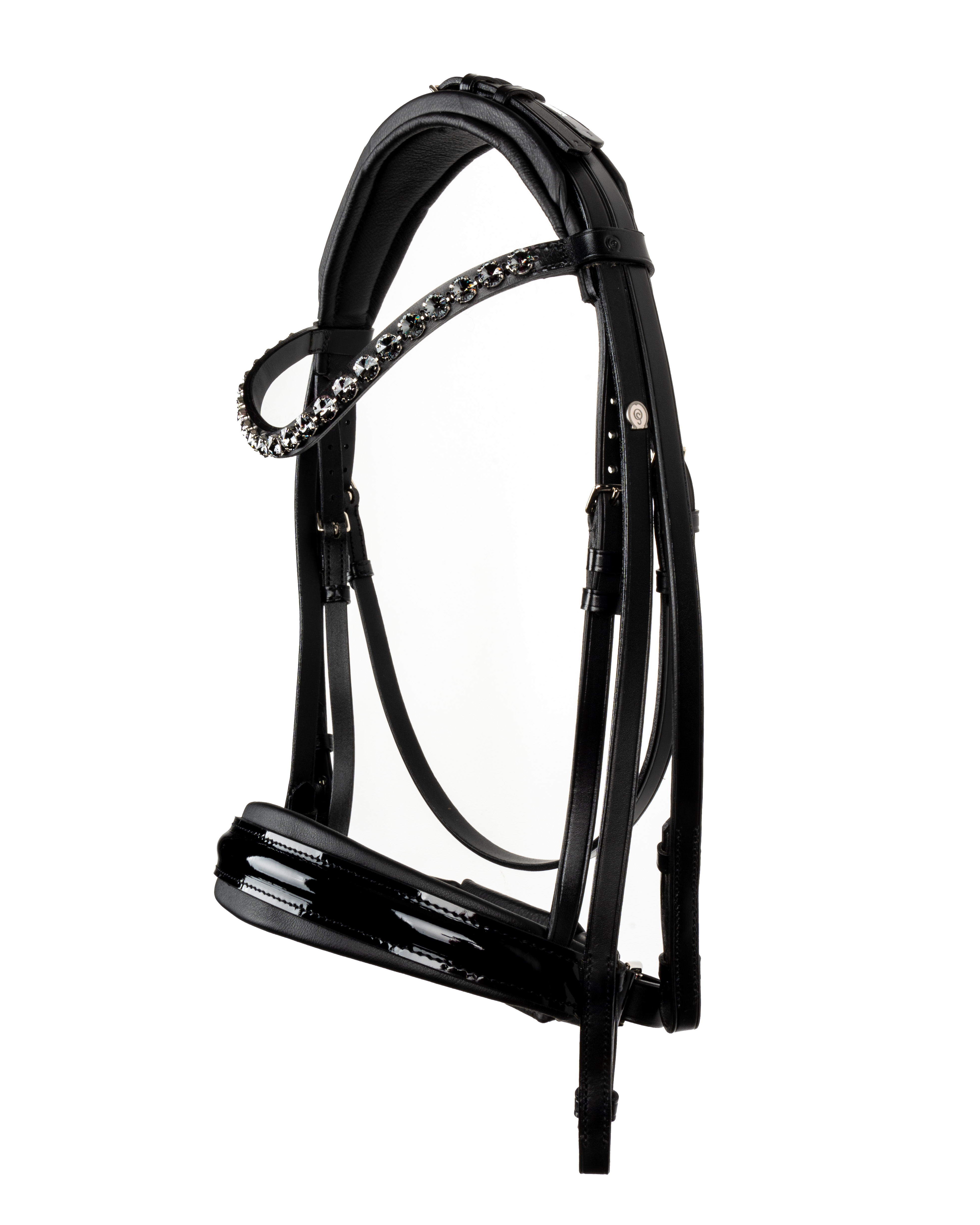 Curb Warendorf Feel Good, Caveson Comfort XS Feel Good, Browband Rivoli single-coloured Silver Night incl. reins in black