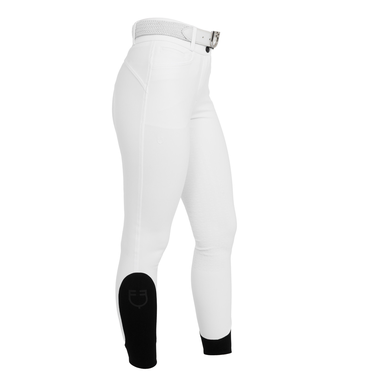 Pantalon d'équitation femme taille haute à fond intégral en tissu bi-stretch