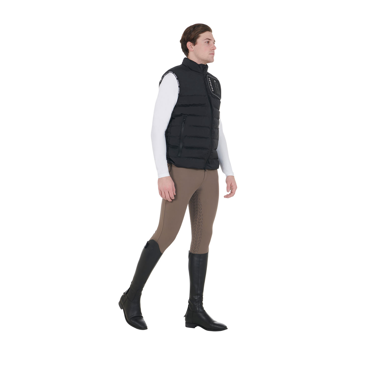 Herrenweste aus Stretchmaterial mit Silikon-Patch