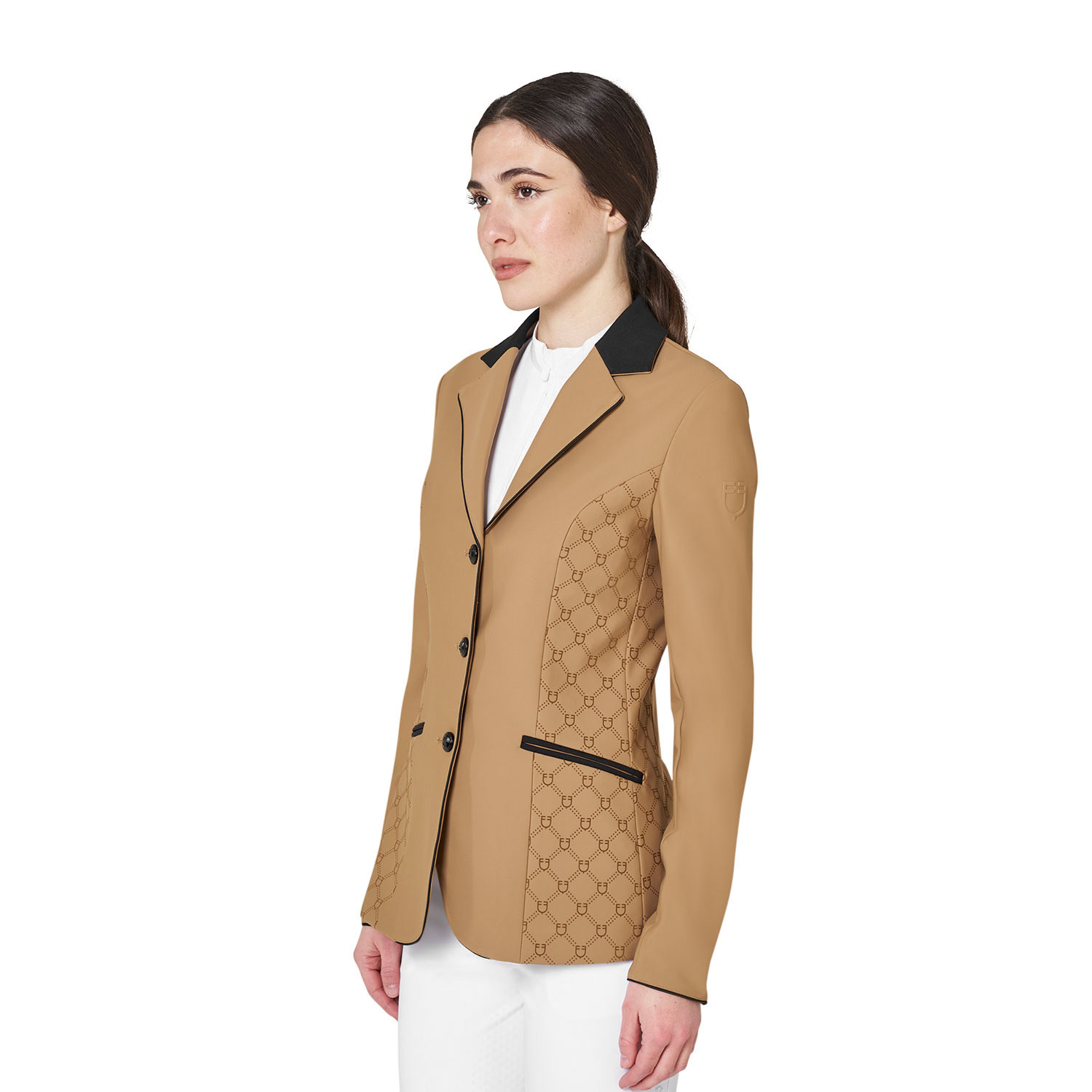 Damen-Turnierjacket mit Monogramm in Velours-Optik
