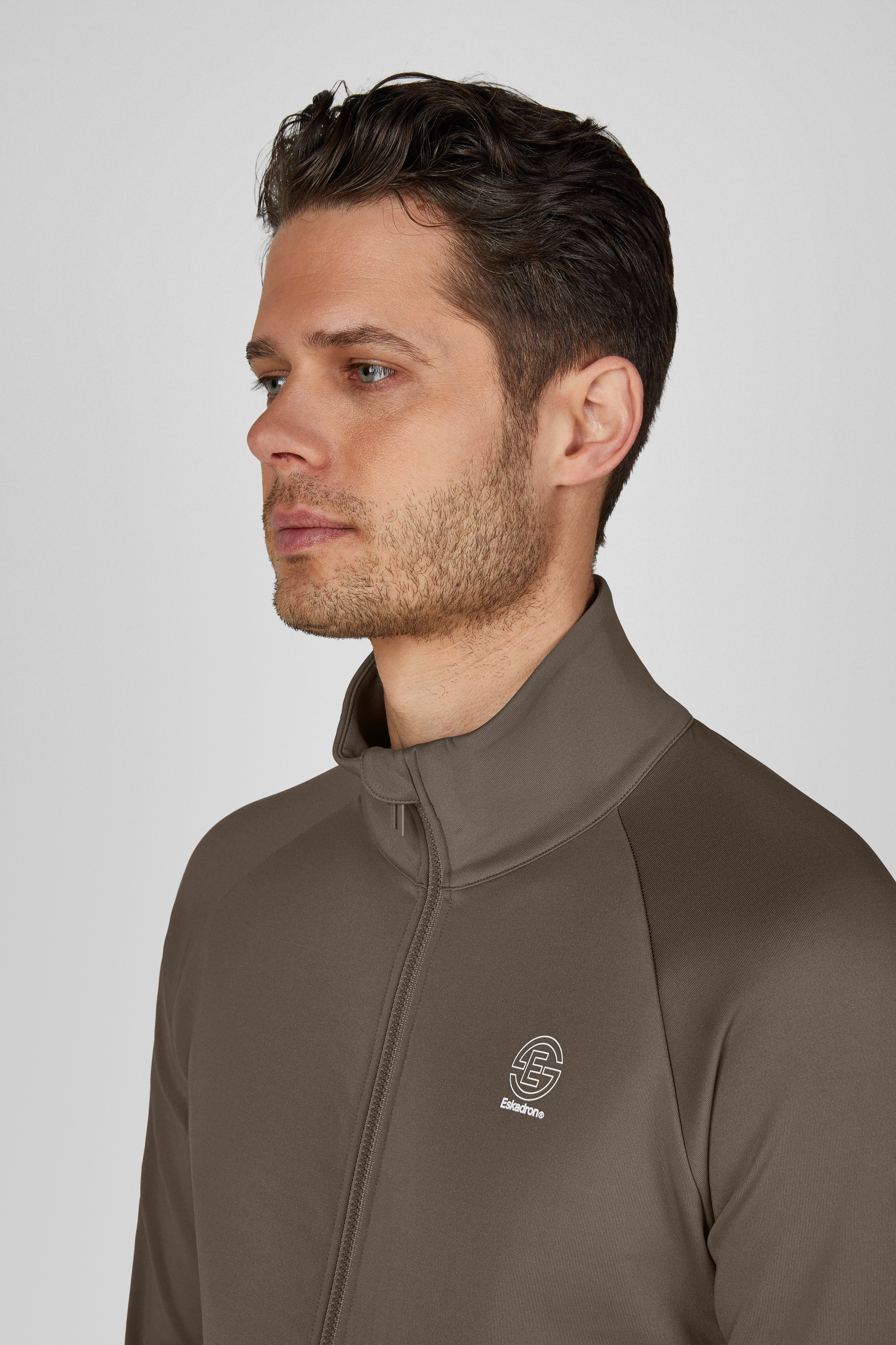 Zip Shirt Herren in powdertaupe