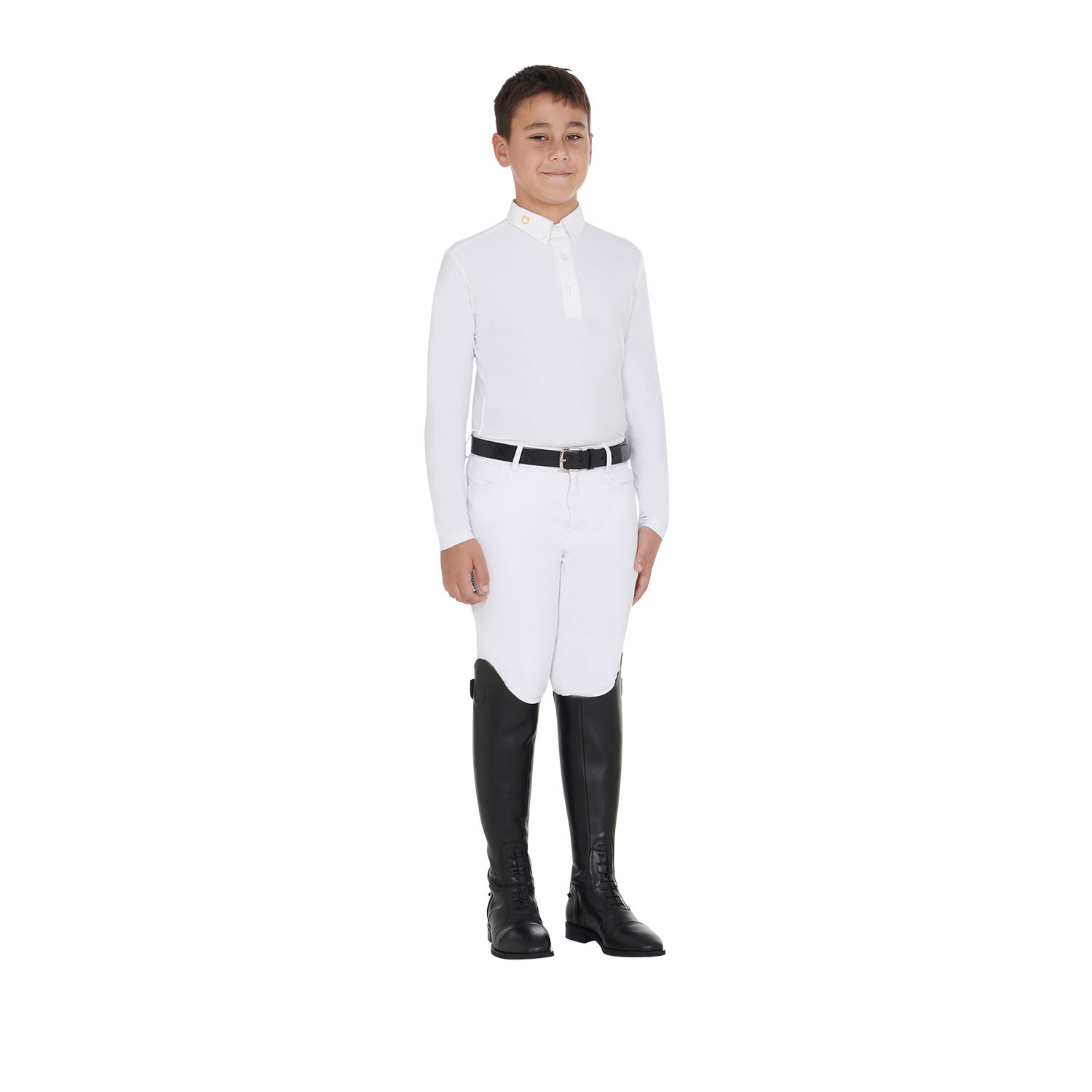 Langarm-Poloshirt für Jungen aus Funktionsfleece