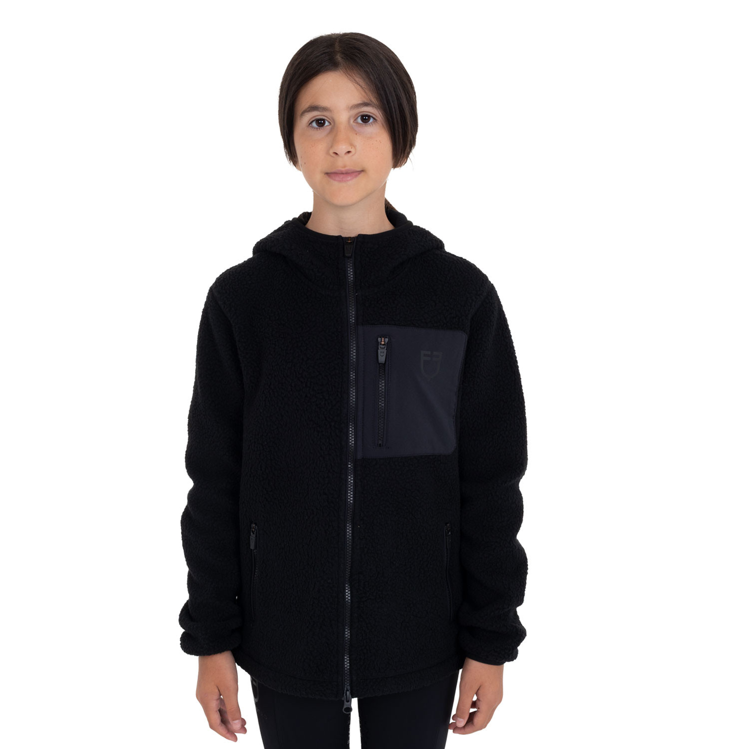 Unisex-Kinder-Teddyfleece-Hoodie mit Reißverschluss
