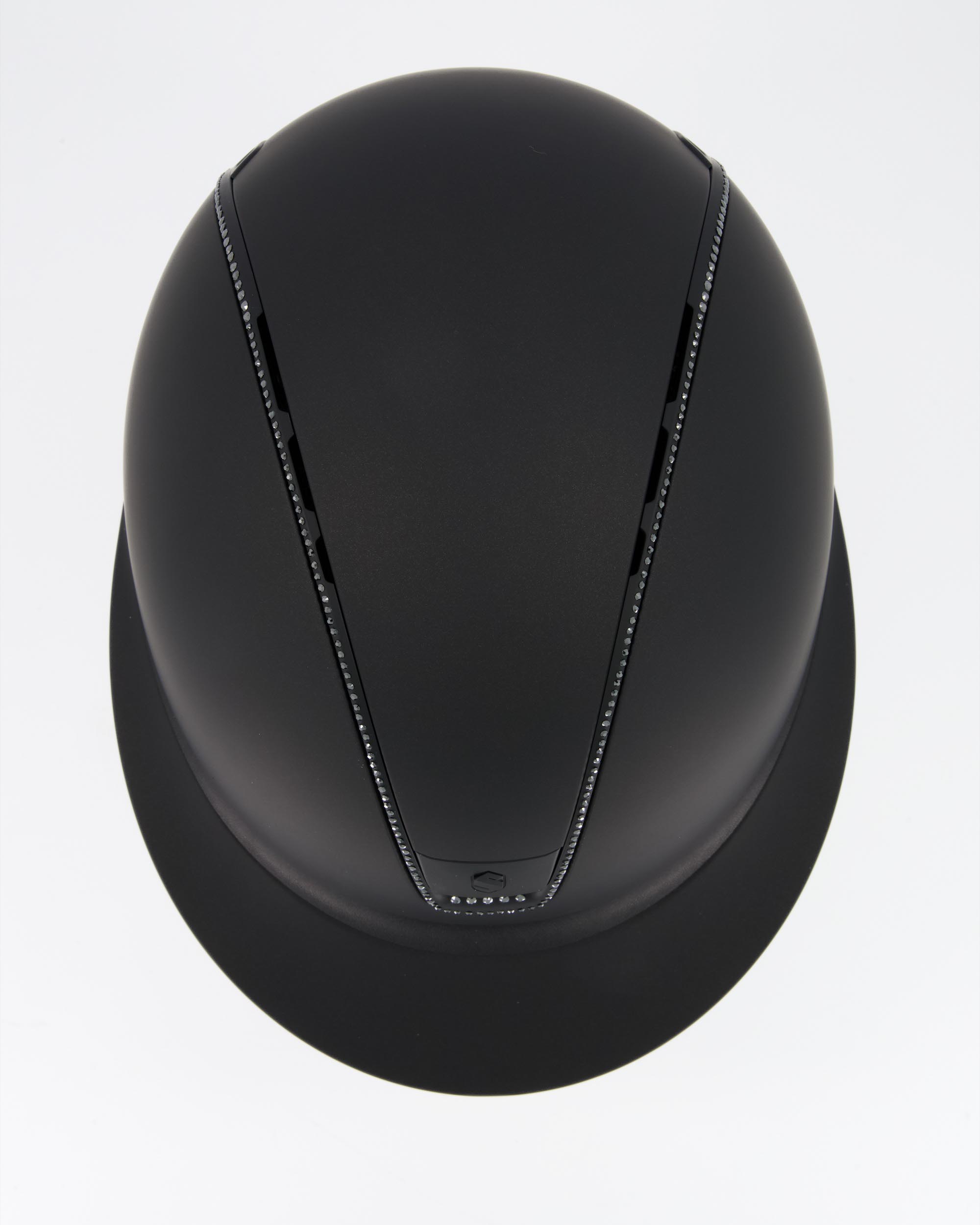 Riding helmet 2.0 Miss Shield Shadowmatt Black, Trim u. Blason Matt Black 300 Swarovski Jet Hemitate in black