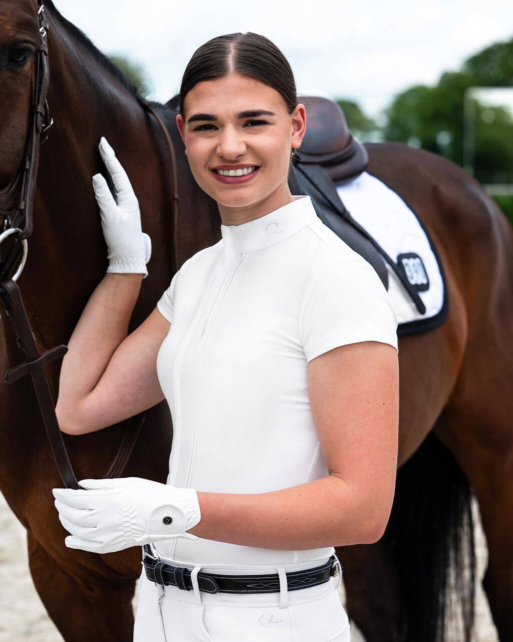 Turniershirt kurzen Ärmeln Vaila in weiß