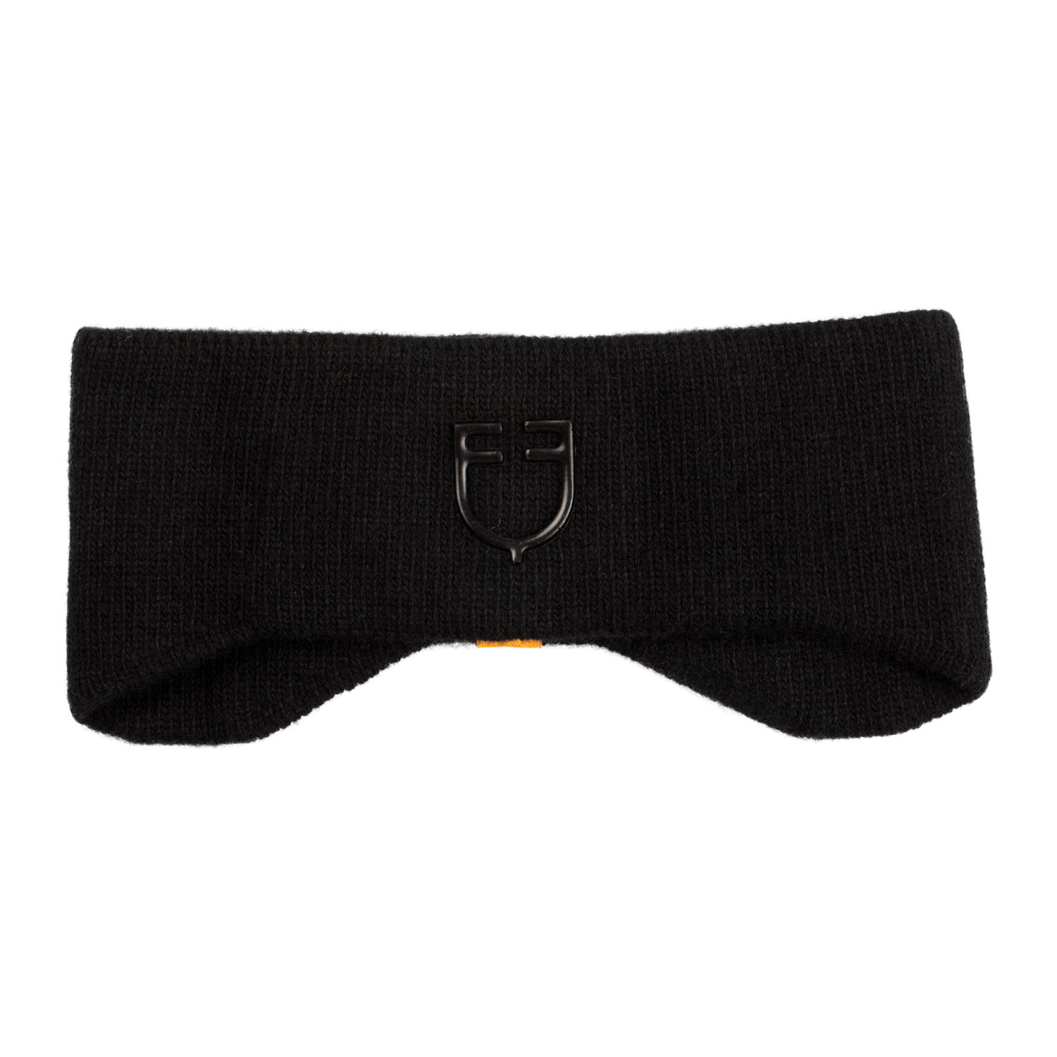 Geripptes Woll-Stirnband mit Ohrenwärmer und Logo, Unisex