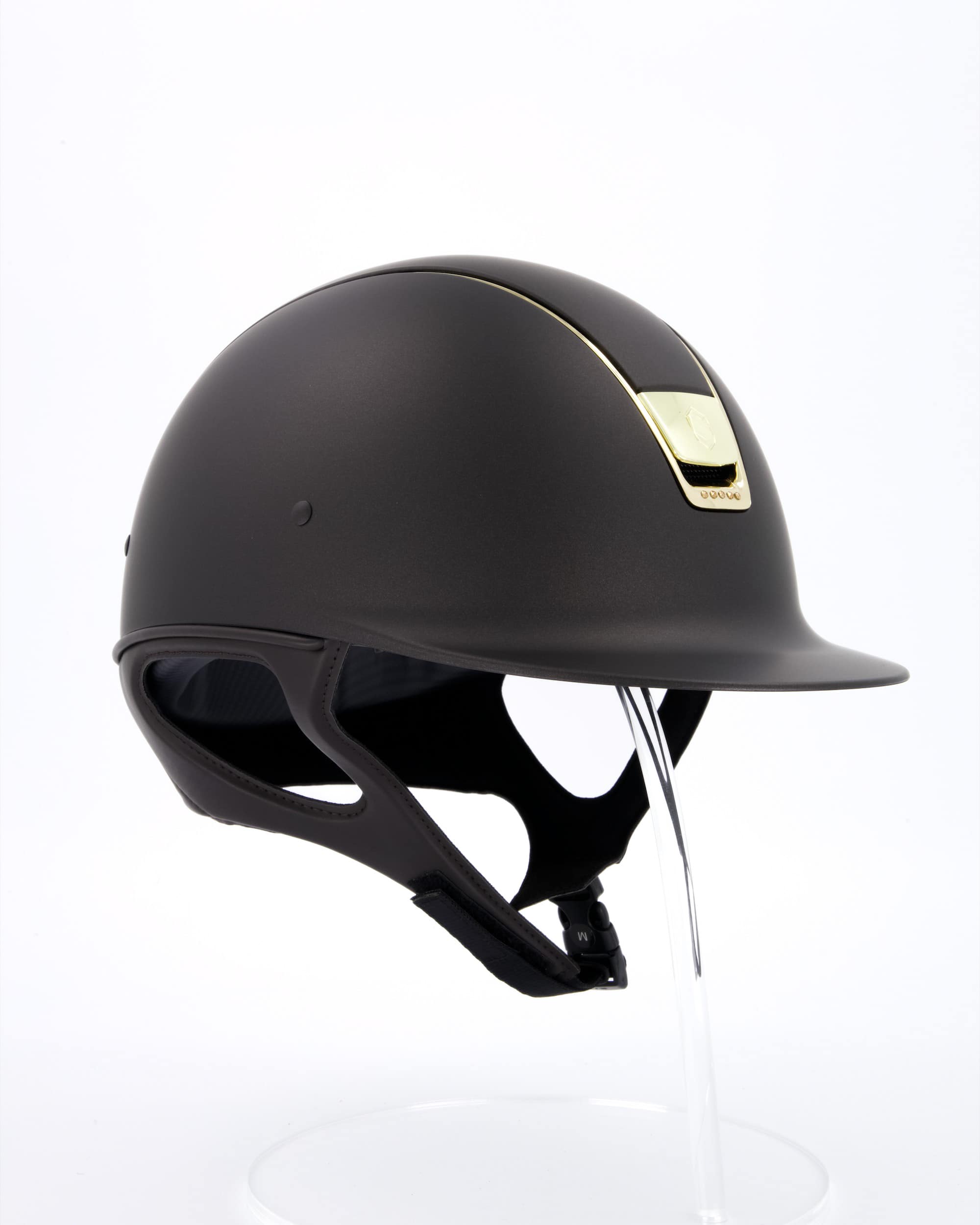 Reithelm Shadowmatt Chrome Gold 5 Swarovski Gold in braun Reithelm Shadowmatt Chrome Gold 5 Swarovski Gold in braun