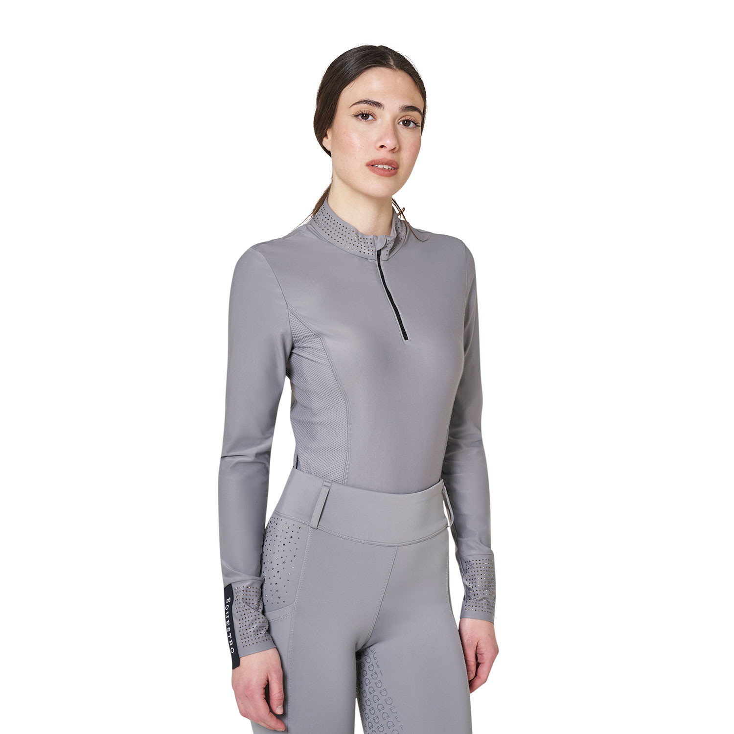 Technisches Trainings-Poloshirt mit Strass