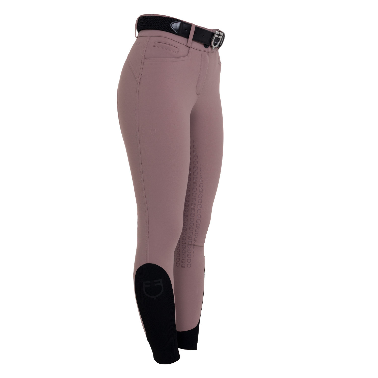 Pantalon d'équitation femme taille haute à fond intégral en tissu bi-stretch