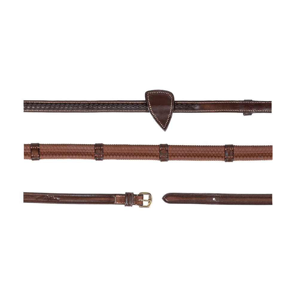 1/2" (13 mm) Gummizügel mit 7 Lederstegen und geflochtener Ausführung |