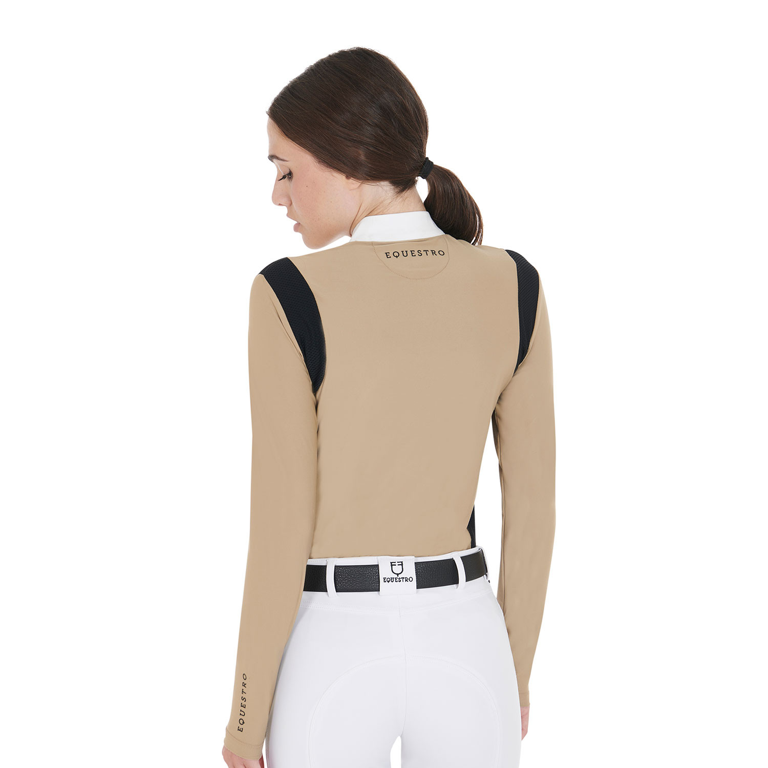 Tailliertes Damen-Poloshirt aus technischem Gewebe