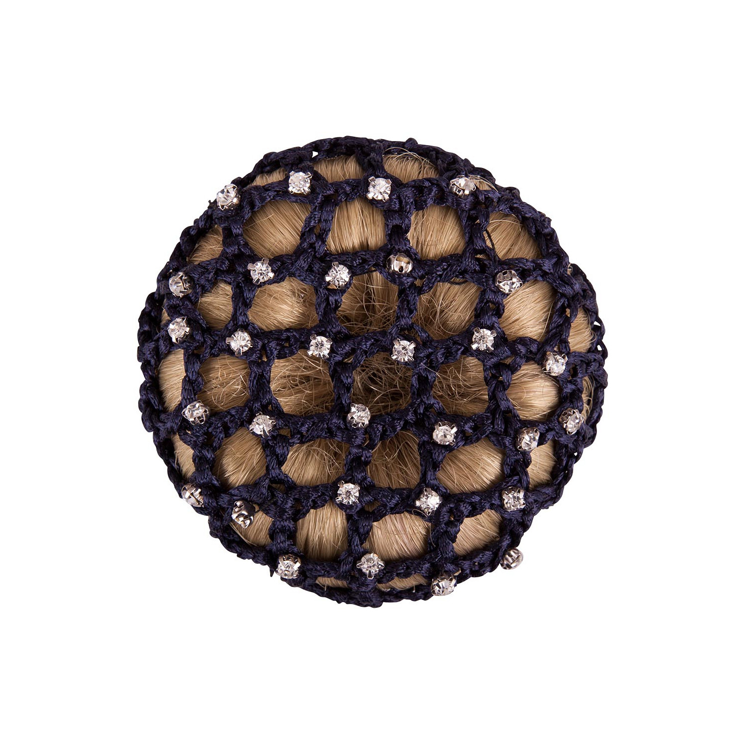 Hair knot net w/large meshes and diamond stones VE6 in blue