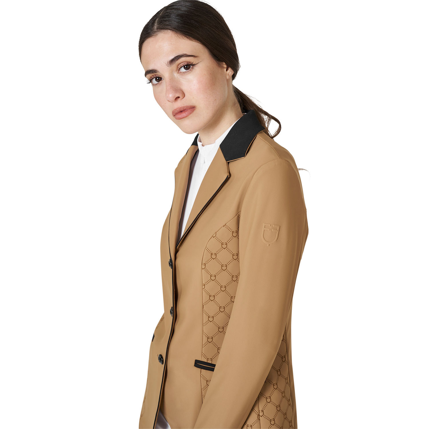 Damen-Turnierjacket mit Monogramm in Velours-Optik