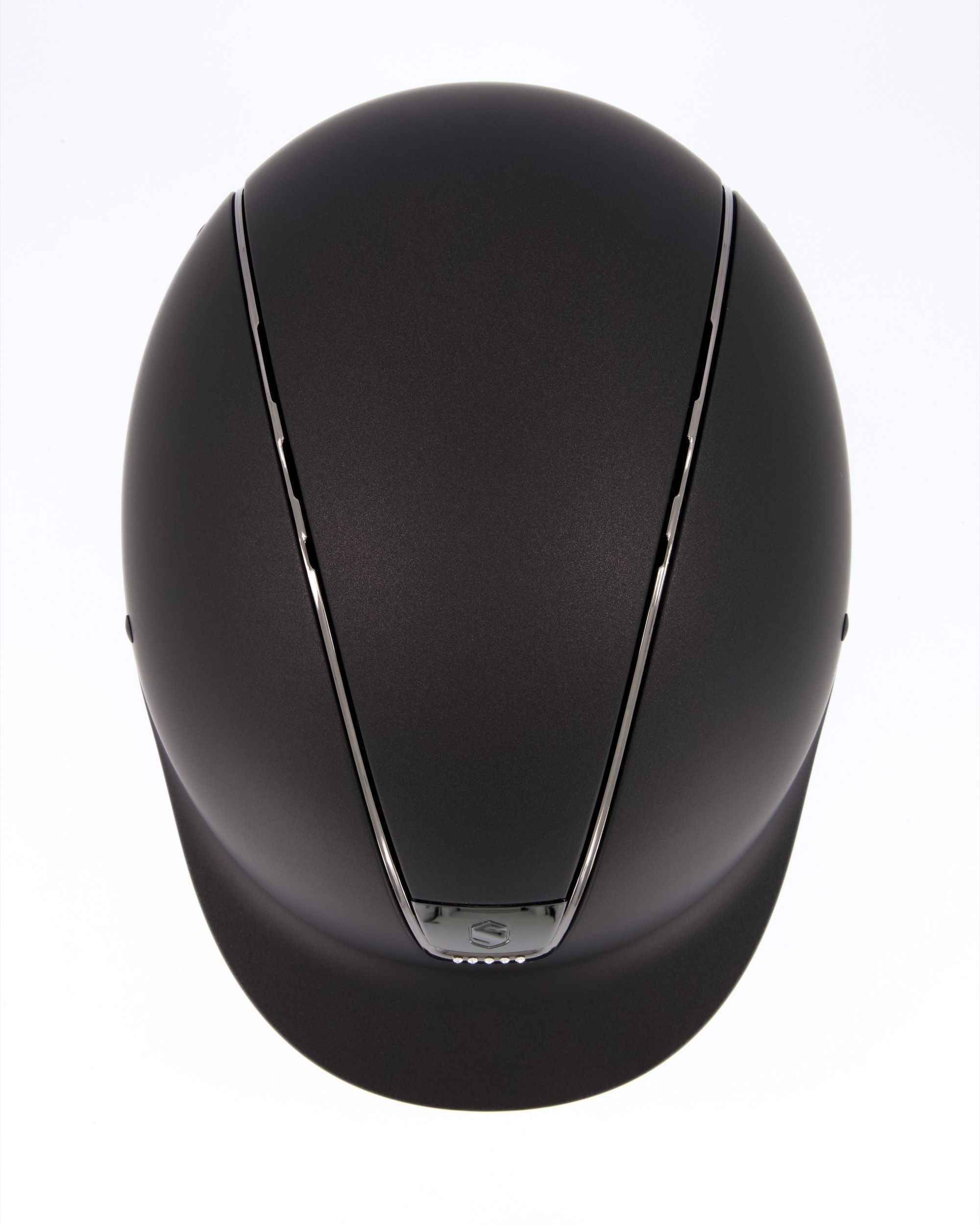 Riding helmet Shadowmatt Chrome Black with 5 Swarovski in brown