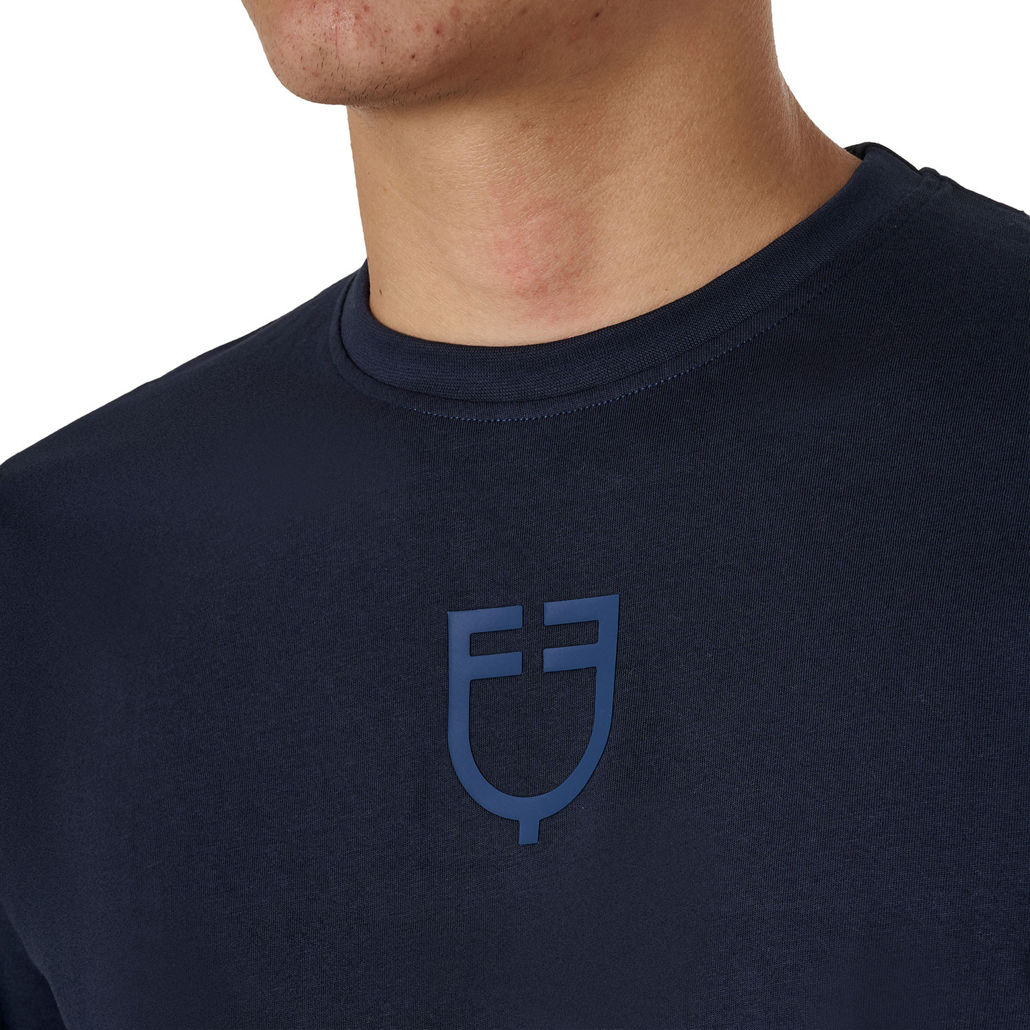 Basic-T-Shirt mit Ton-in-Ton-Logo für Herren