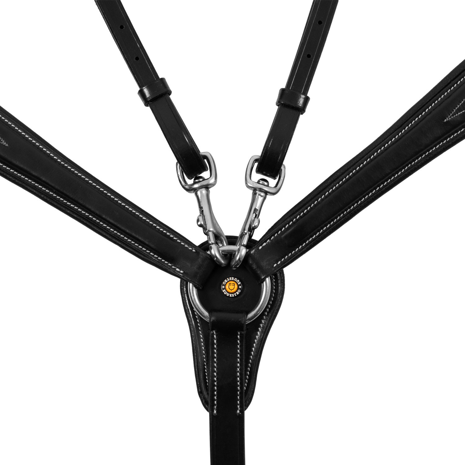Gegerbtes Leder-Vorderzeug mit Gabel und Stickereien