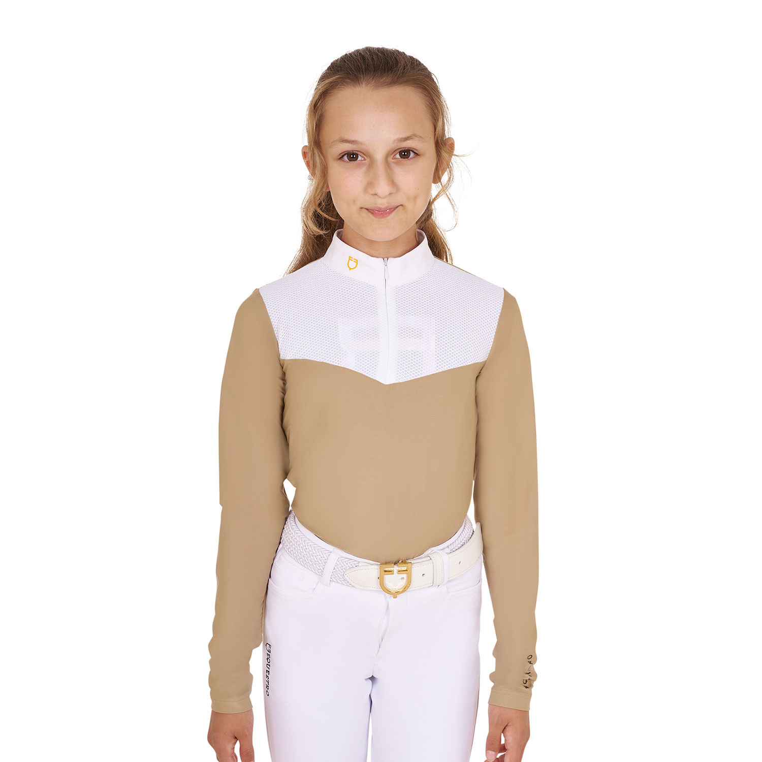 Mädchen-Poloshirt mit langen Ärmeln