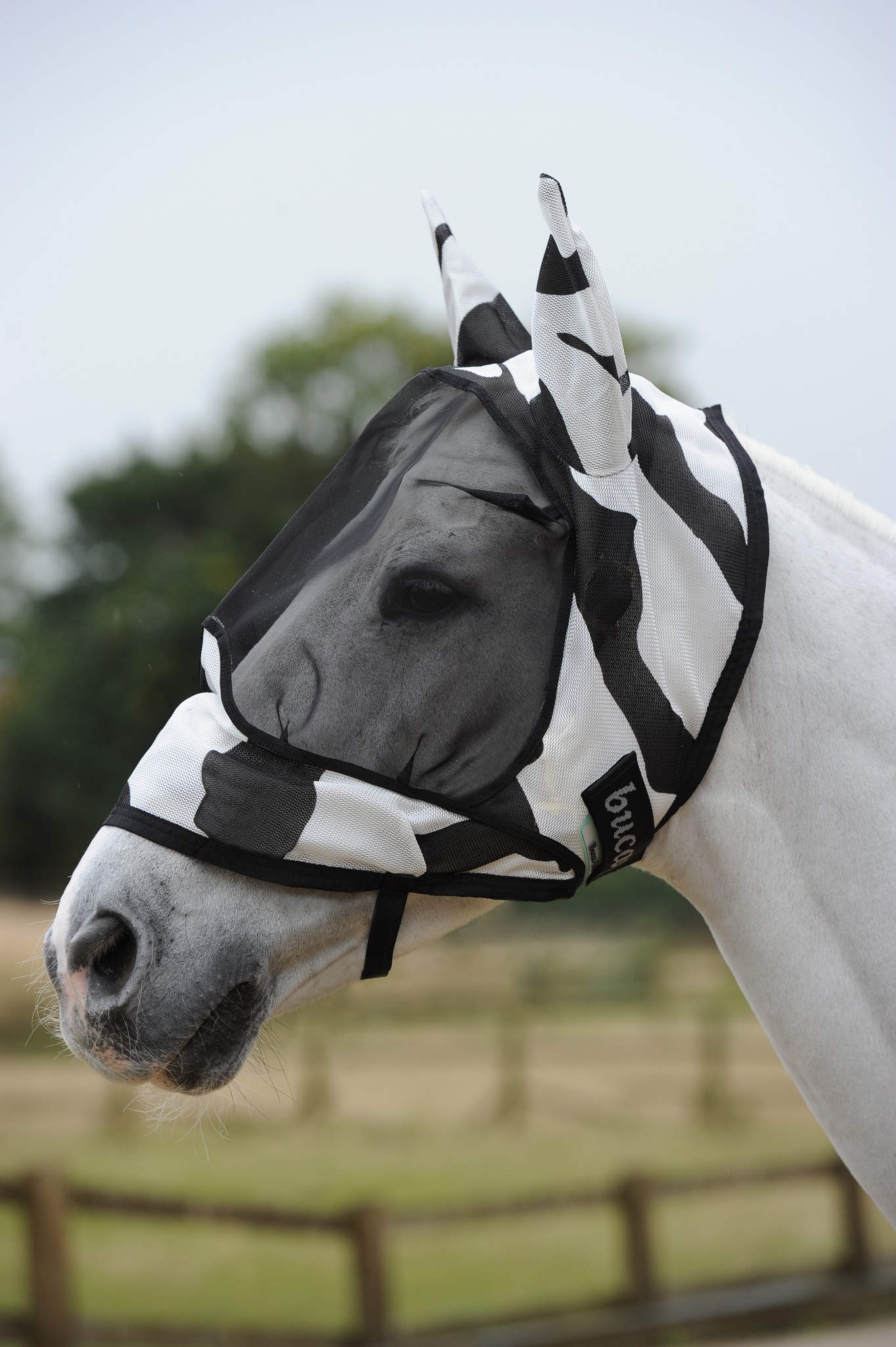 Fliegenmaske Buzz-Off Deluxe Zebra in Zebra/Black