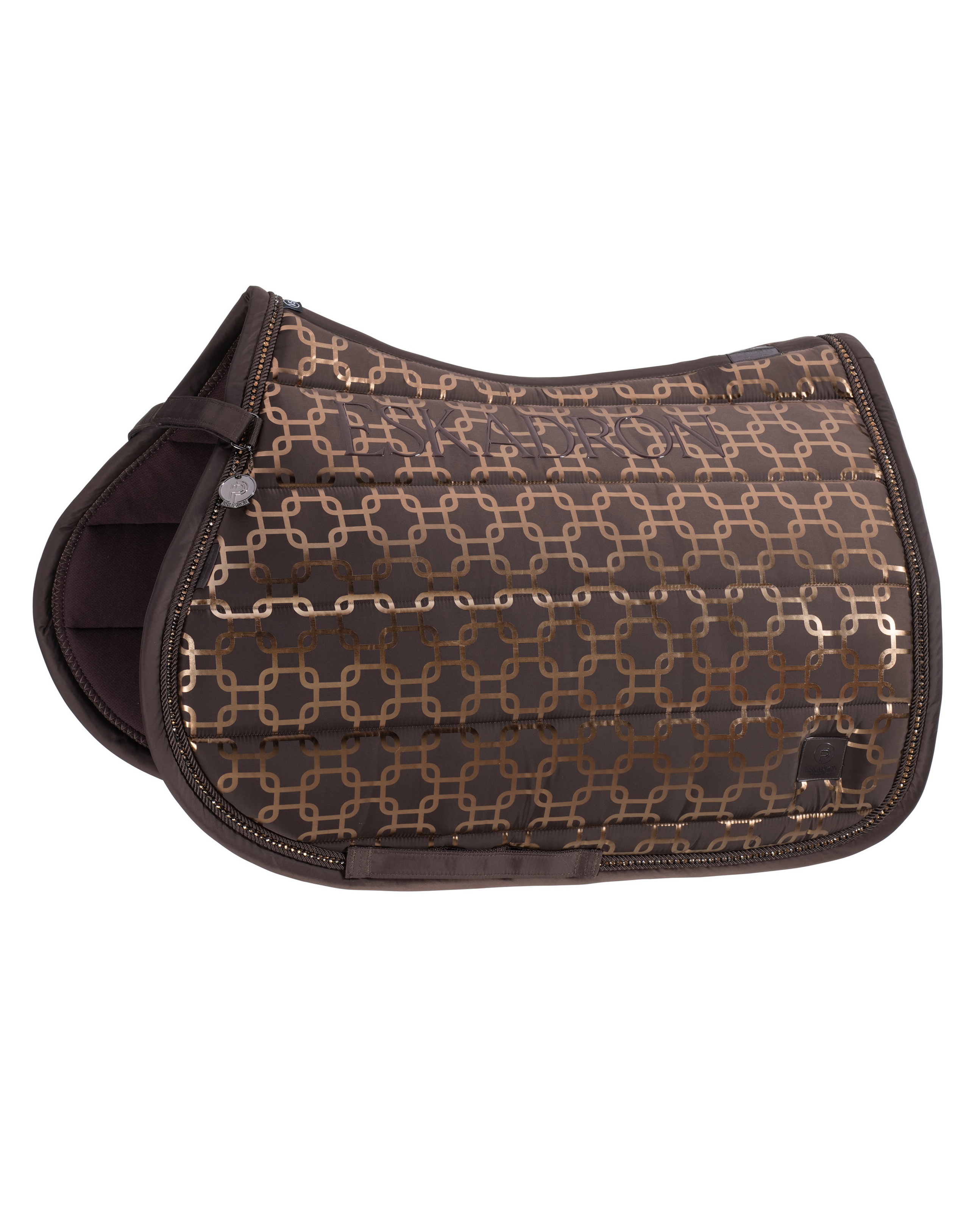 Saddle pad Glossy Chain Crystal Platinum