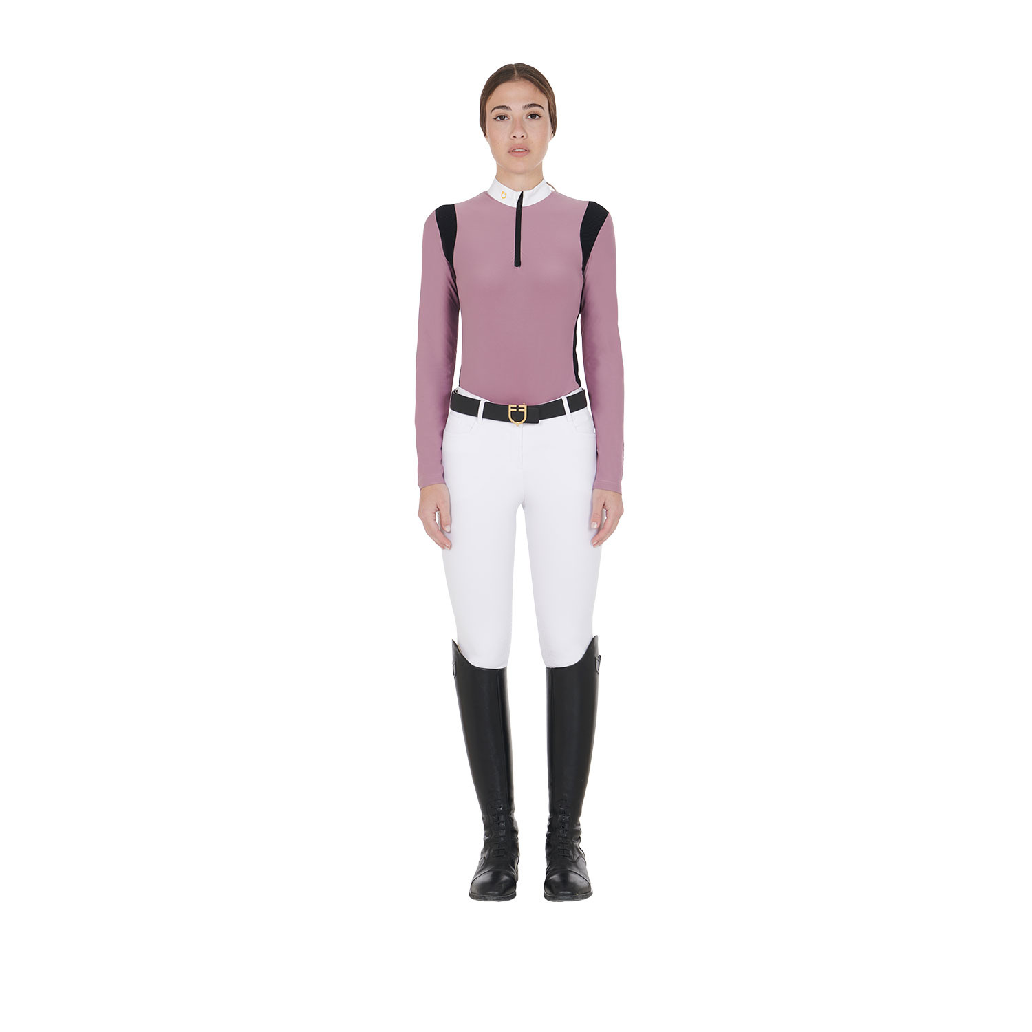 Tailliertes Damen-Poloshirt aus technischem Gewebe