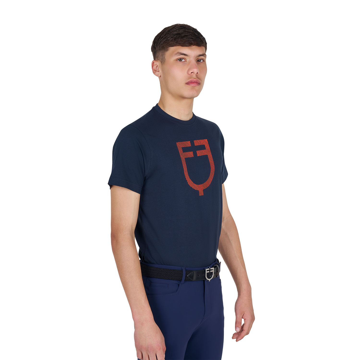 Herren-Basic-T-Shirt mit glänzendem Logo