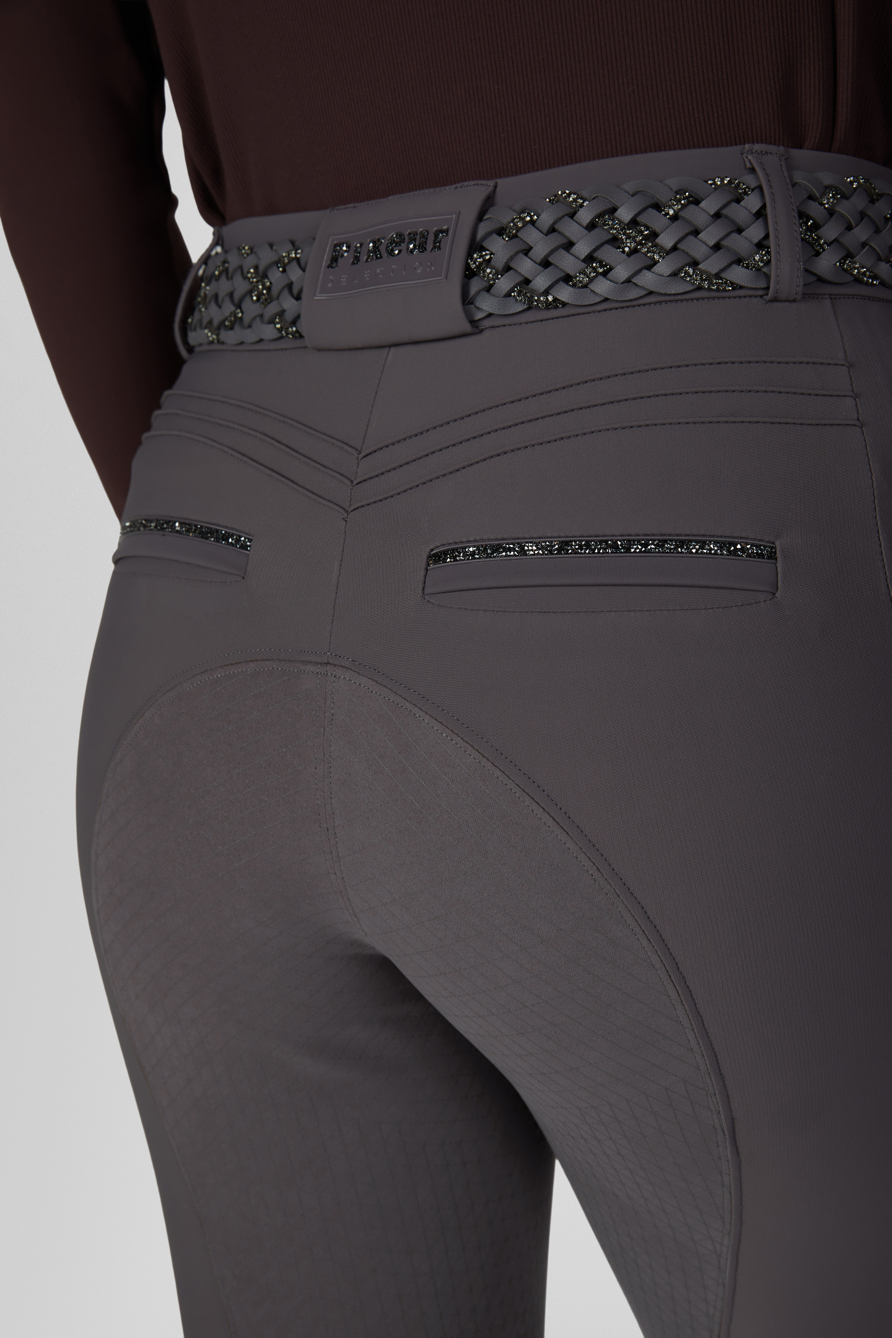 Reithose Damen CEELINA Highwaist Grid TexLeather Vollgrip