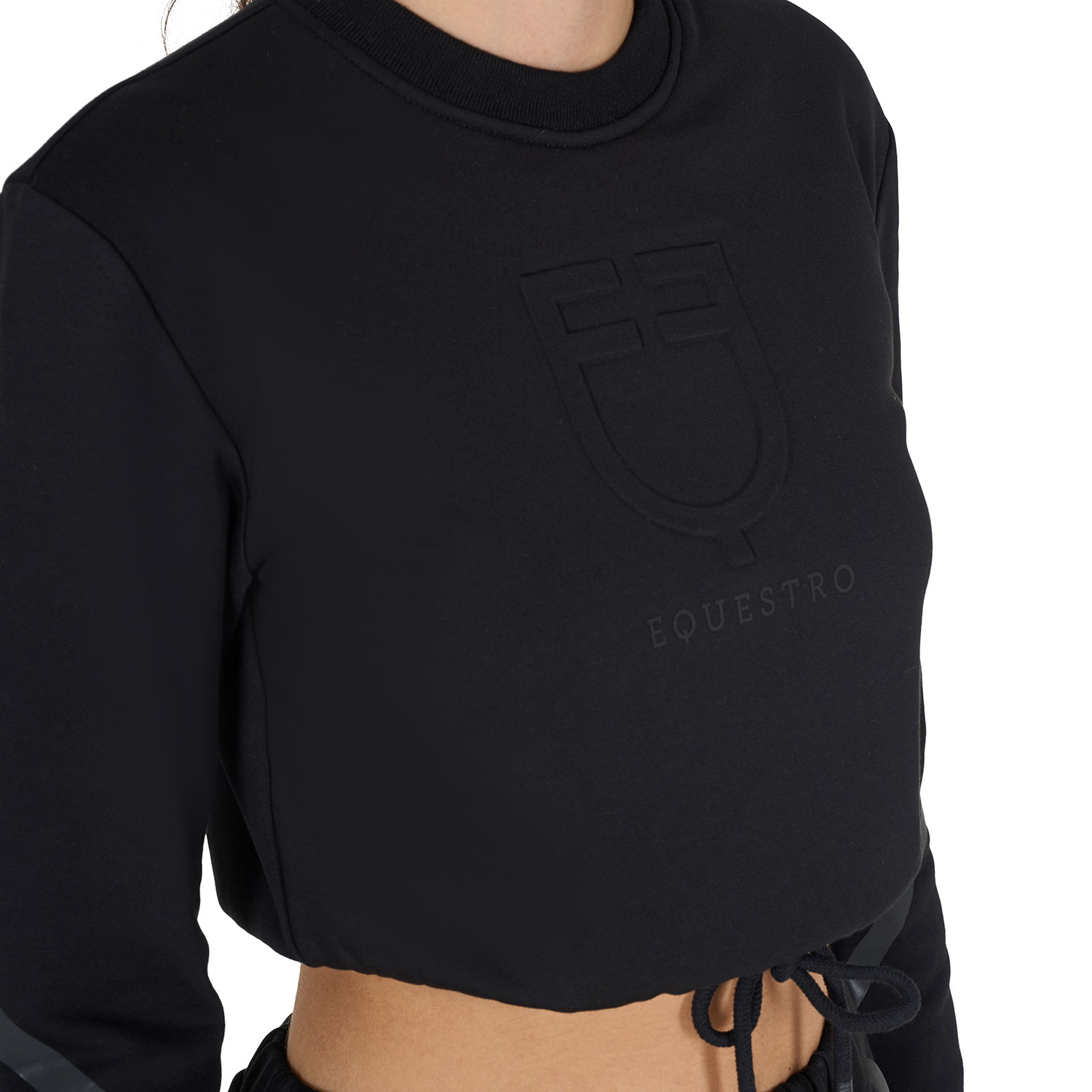 Kurzes Damen-Sweatshirt mit Rundhalsausschnitt