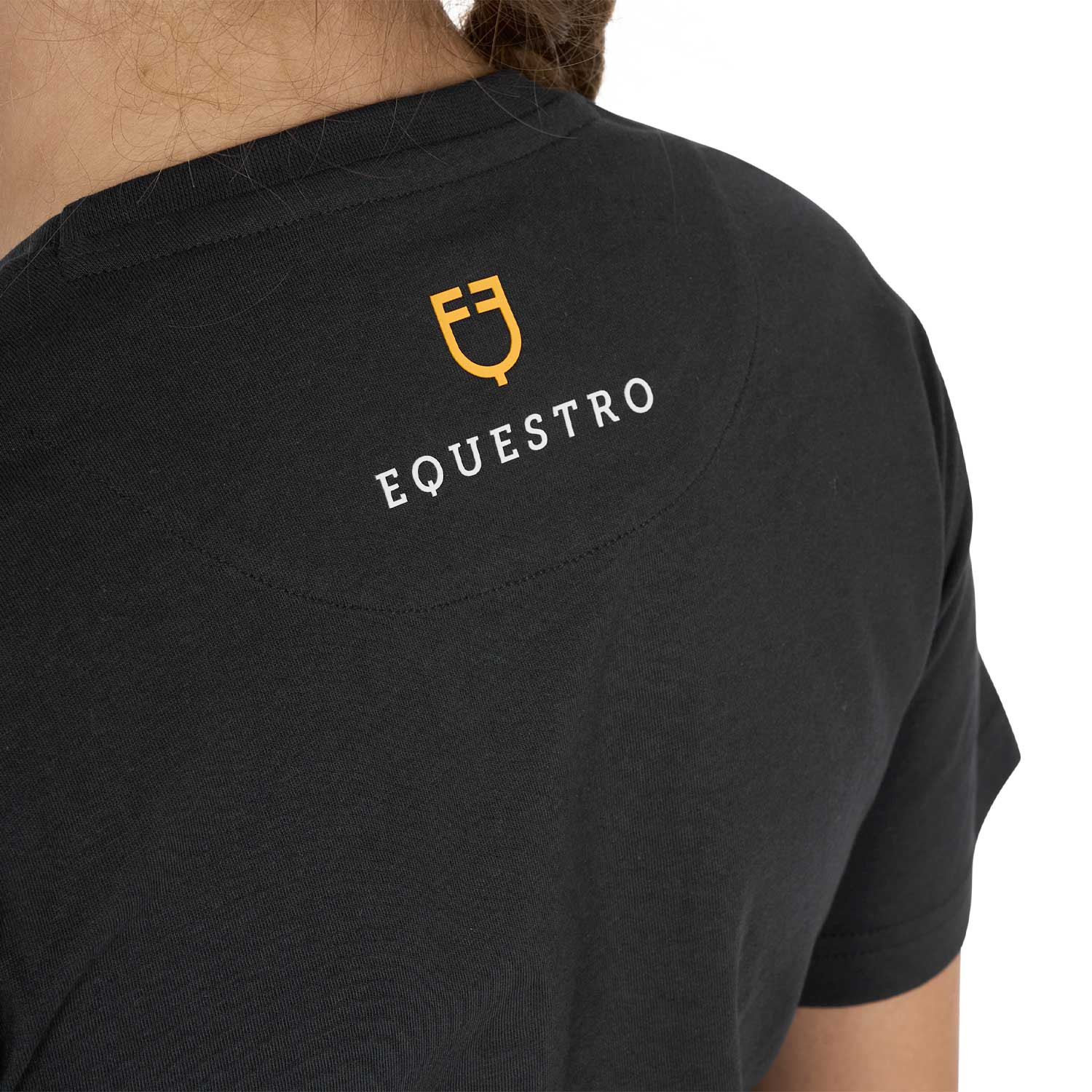 Schmal geschnittenes Mädchen-T-Shirt mit Glitzer-Logo