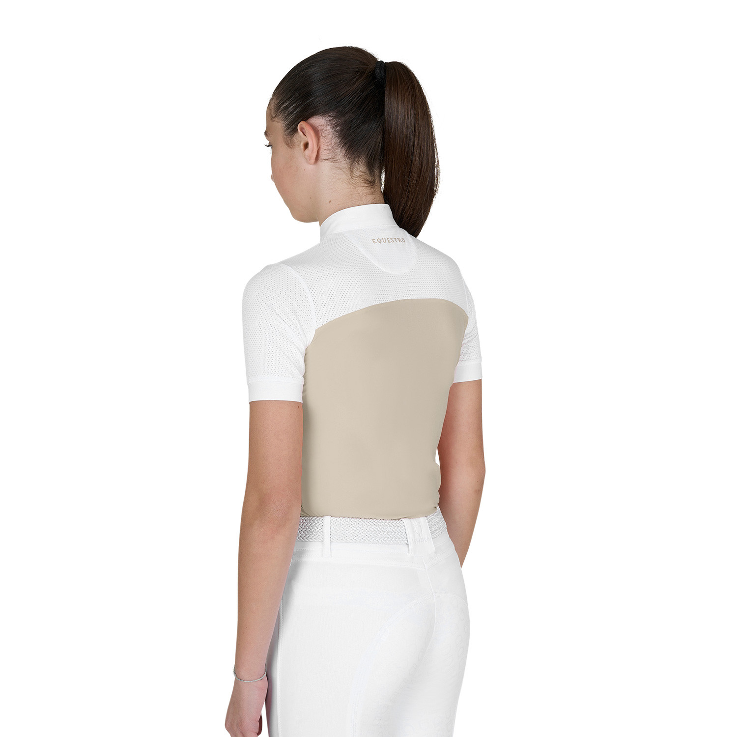 Mädchen-Turnierpolo Slim Fit mit perforiertem Stoff