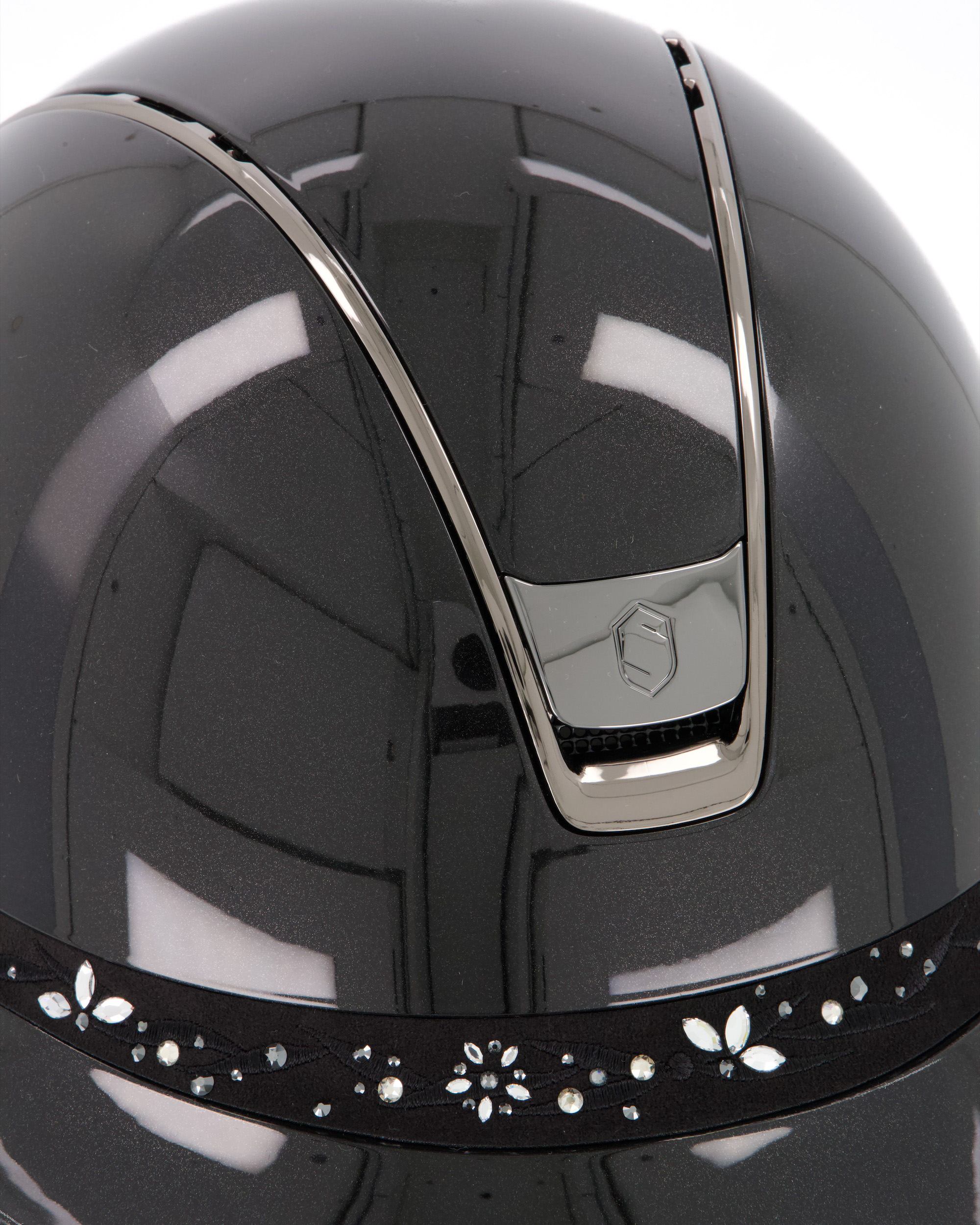 Miss Shield 2.0 Shadowglossy Black,Frontal Band Flower Swarovski Majestic Jewerly, Trim u. Blason Chrome Black