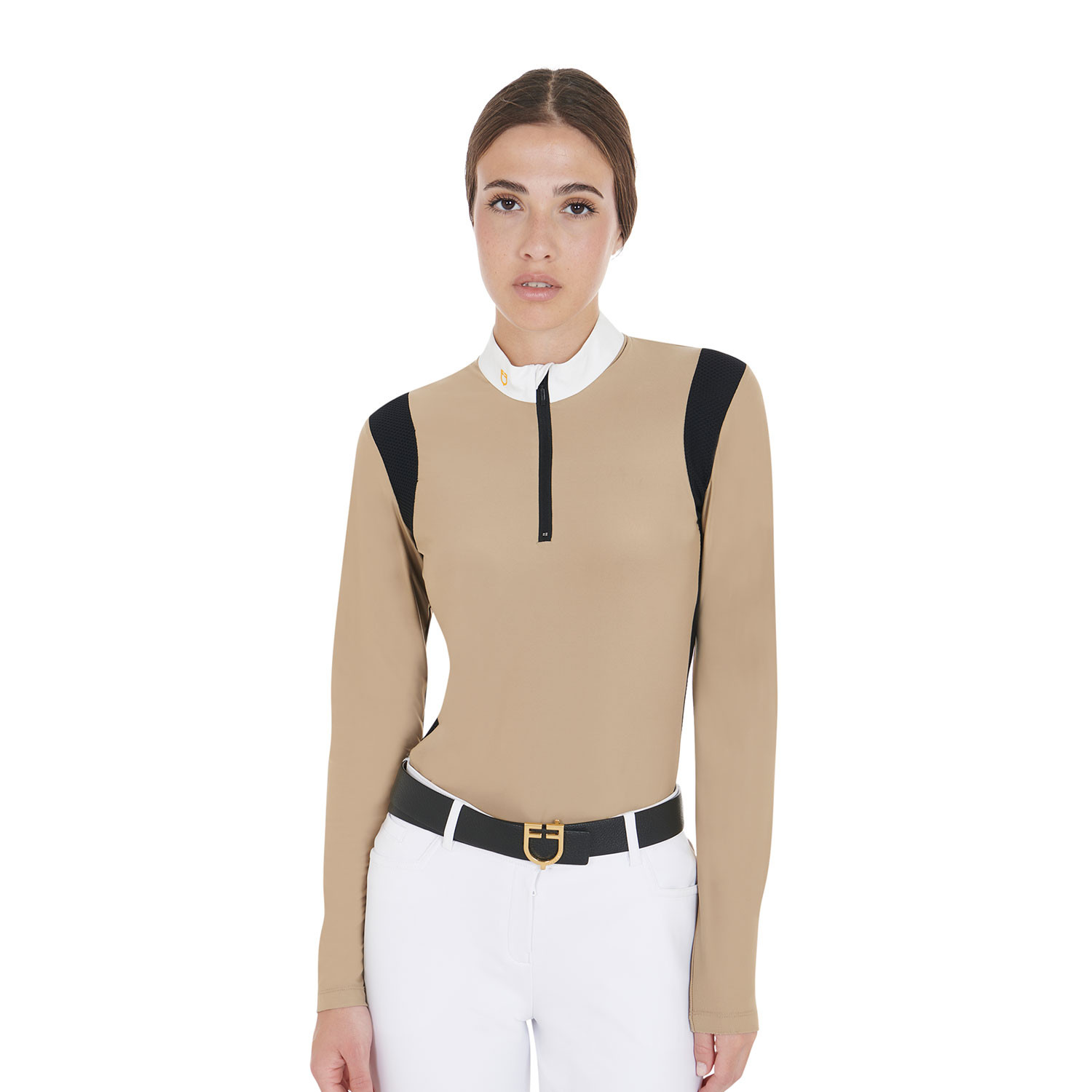 Tailliertes Damen-Poloshirt aus technischem Gewebe