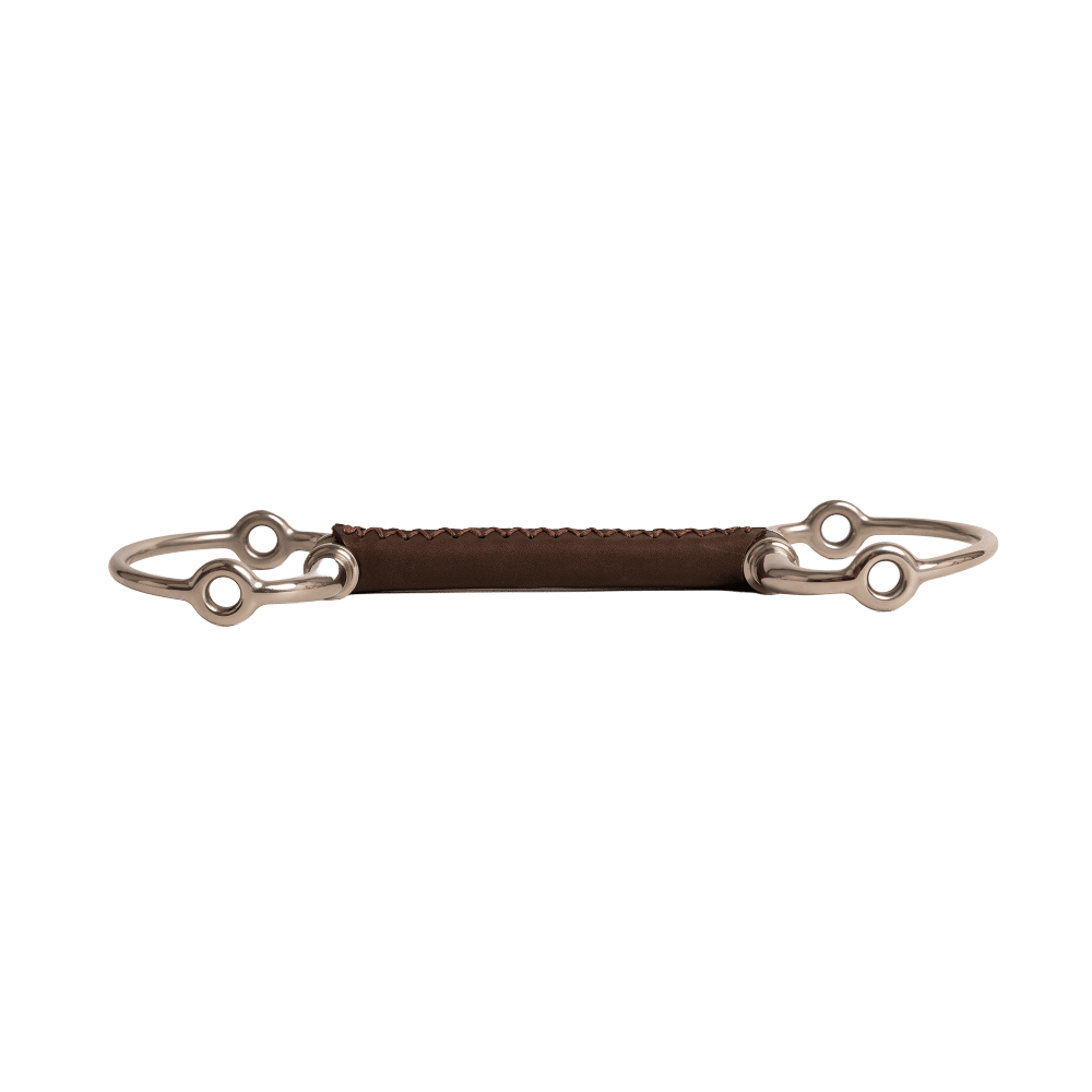 Leder-Gagtrense mit Olivenkopf-Ringen