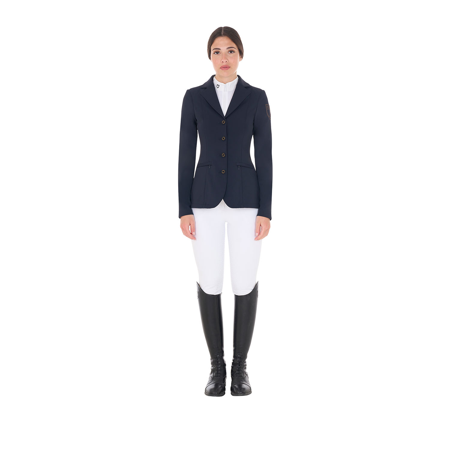 Damen-Turnierjacket mit kontrastfarbenem, gesticktem Logo