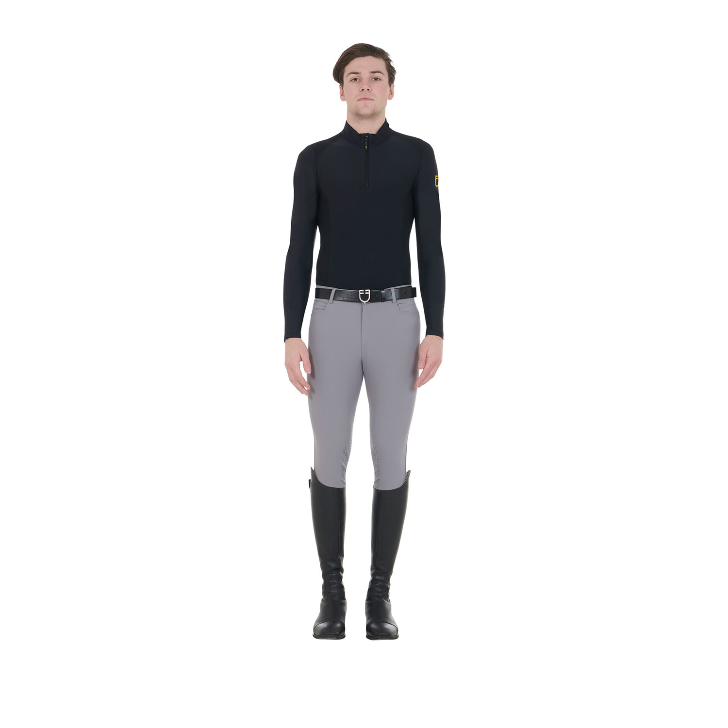Schmale Herren-Reithose mit Grip und Logo