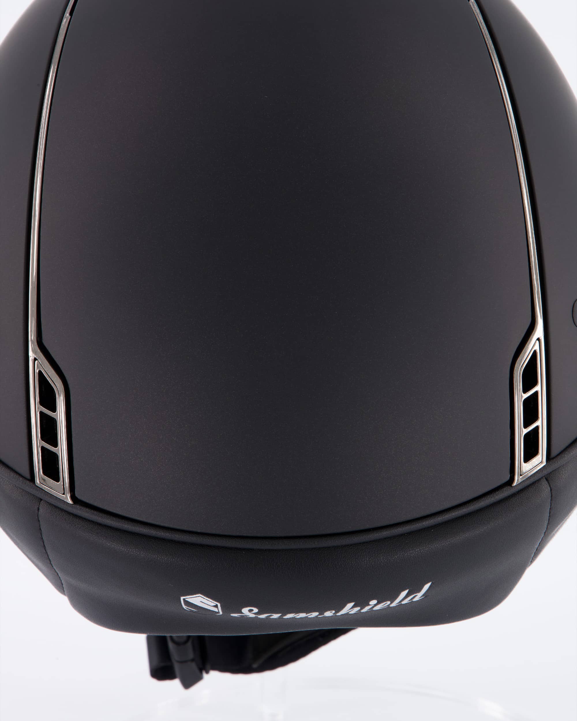 Reithelm Miss Shield Shadowmatt, Frontal Band Crystal Fabric Swarovski Black, Trim Chrome Black, Blason Crystal Fabric Black in Schwarz