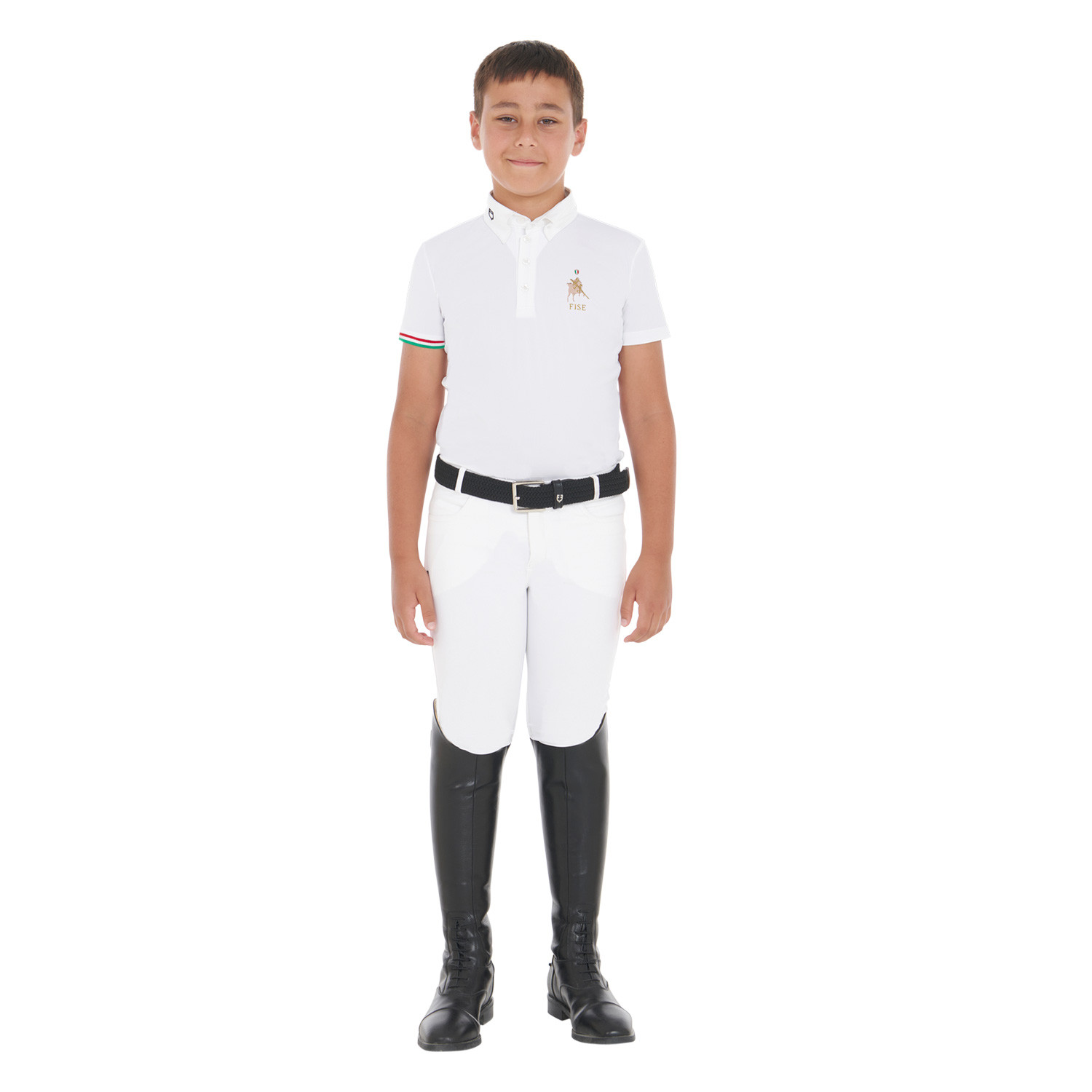 Jungen-Turnierpolo mit vier Knöpfen X FISE