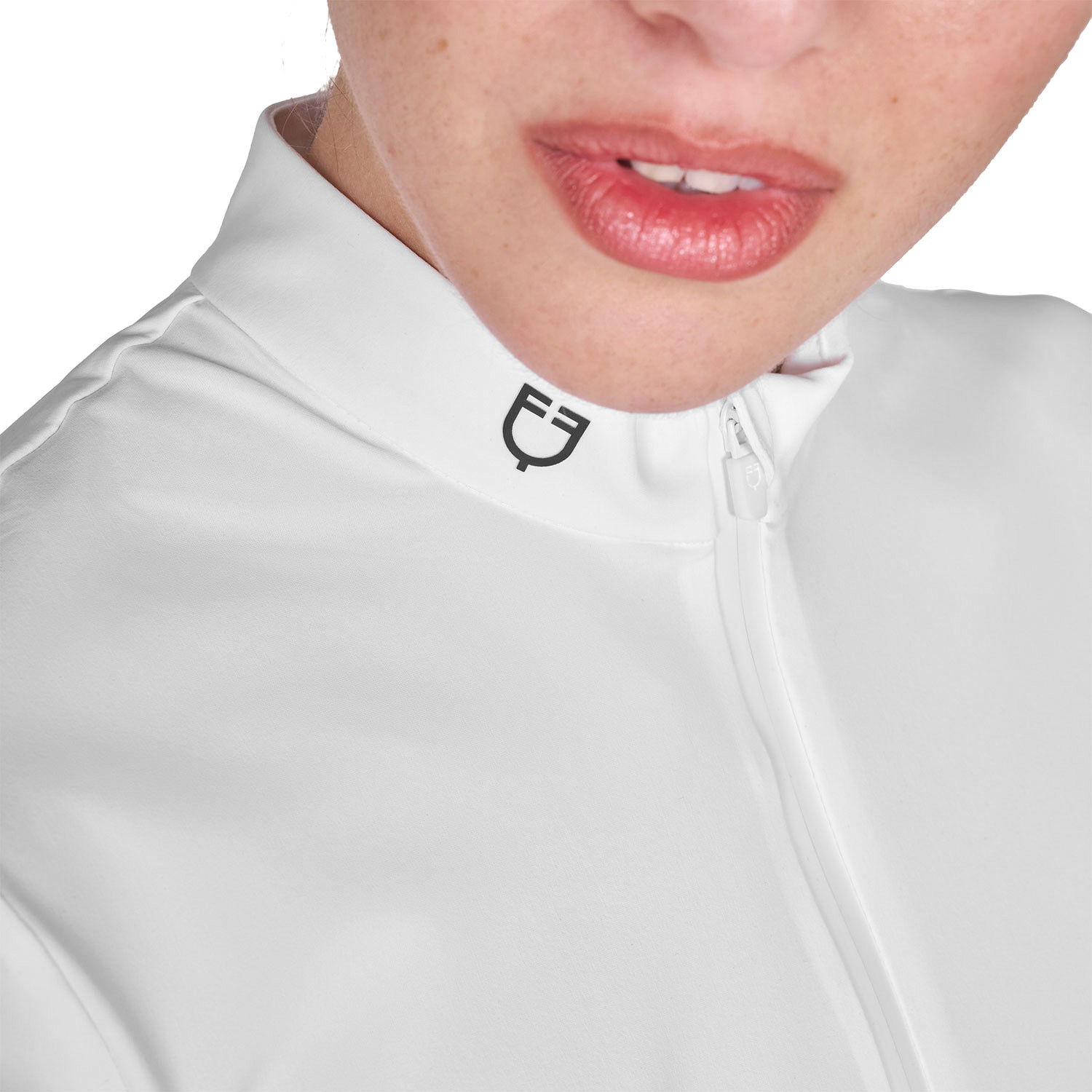 Damen-Trainingsshirt aus technischem Gewebe mit Mikrolöchern