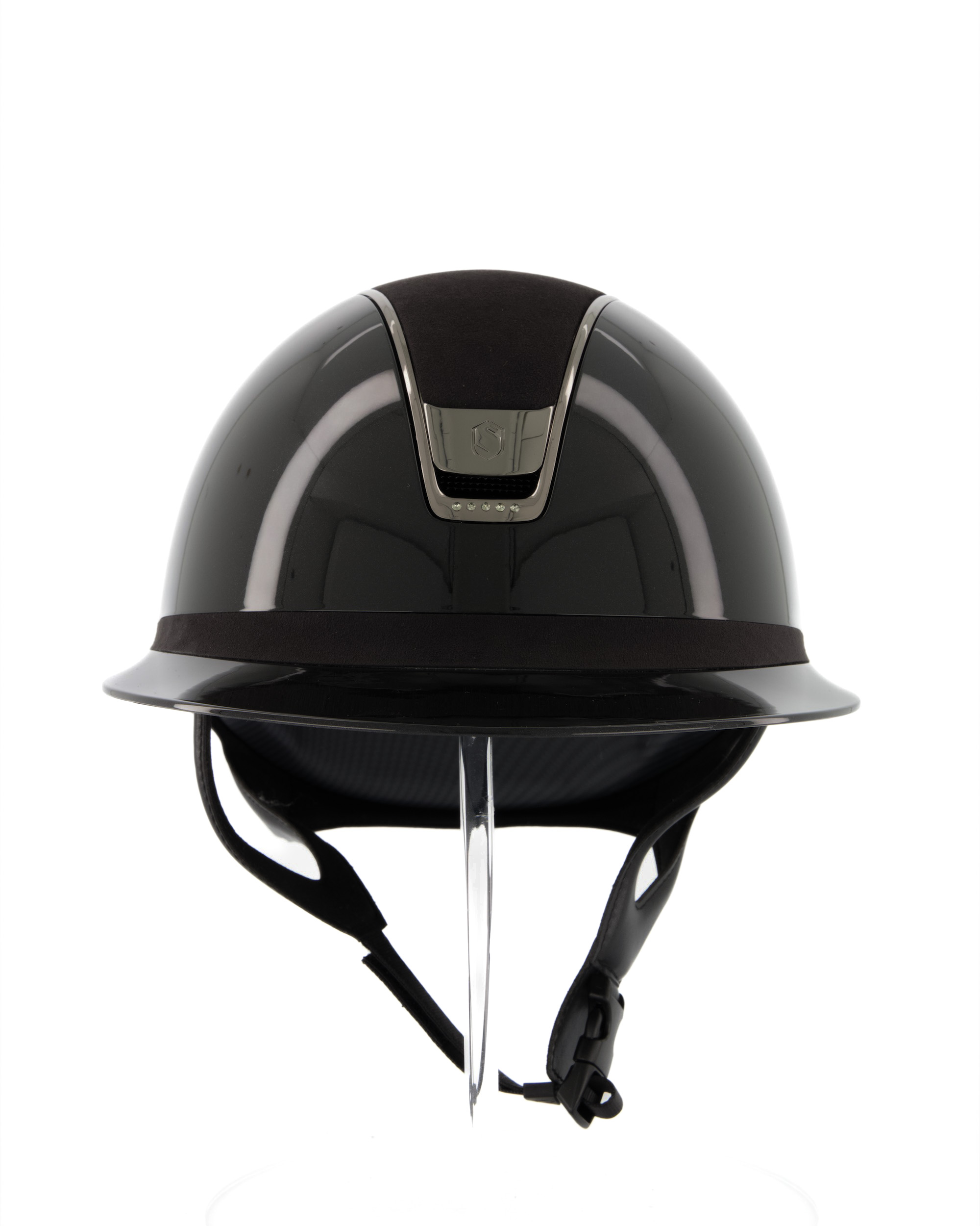 Riding helmet 2.0 Miss Shield Shadowglossy Alcantara 5 Swarovski in black