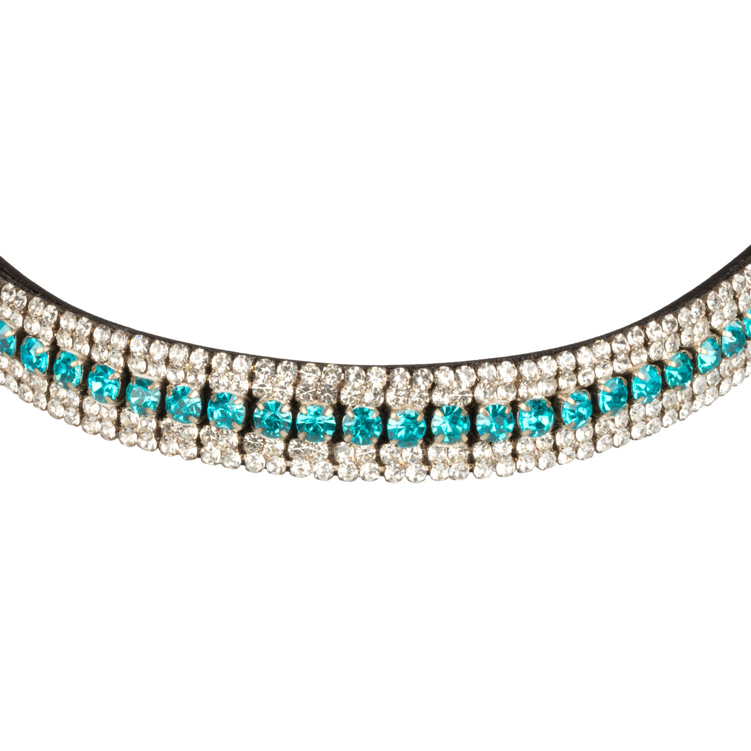 Stirnriemen aus Leder mit Blue Crystal