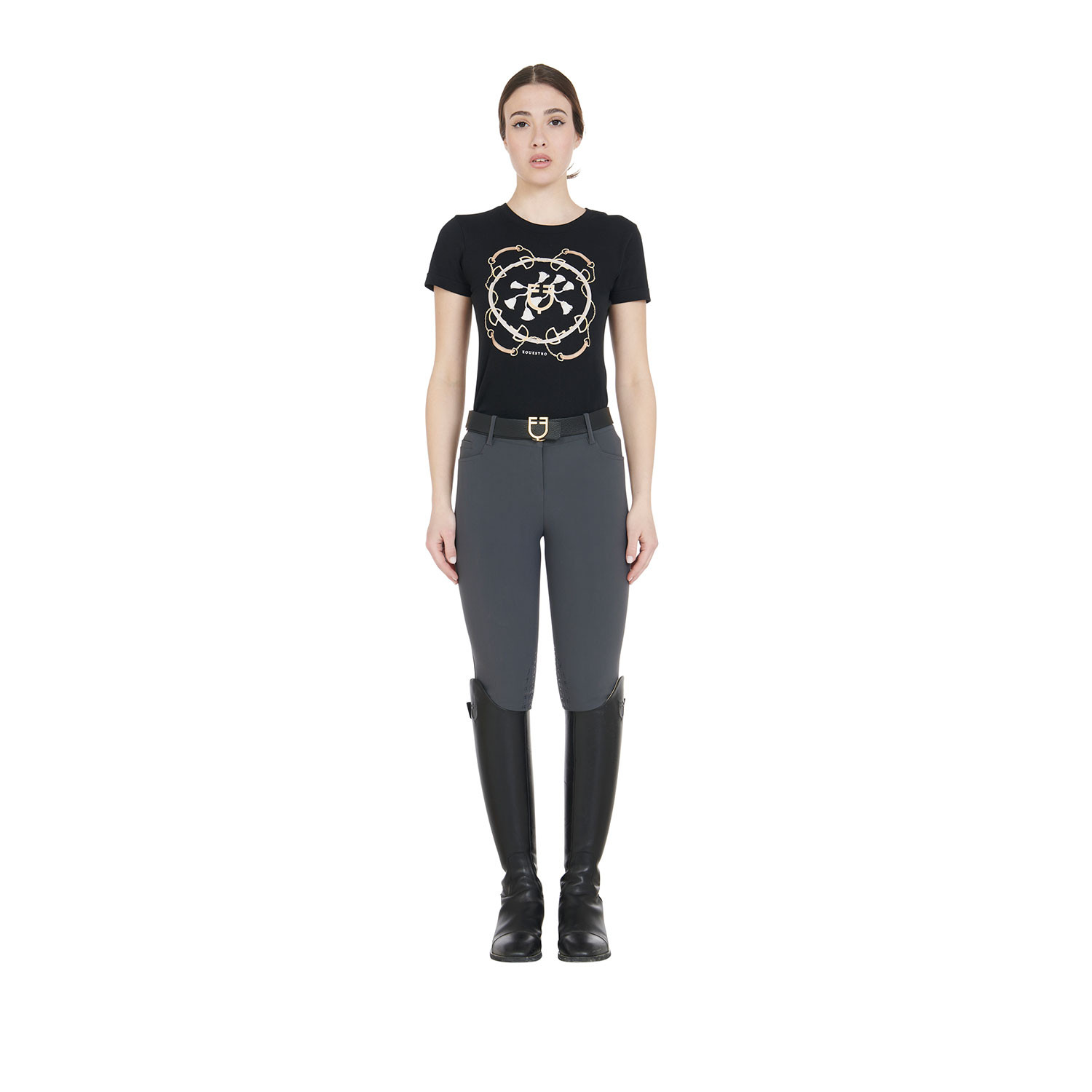 Schmale Damen-Grip-Reithose mit Logo