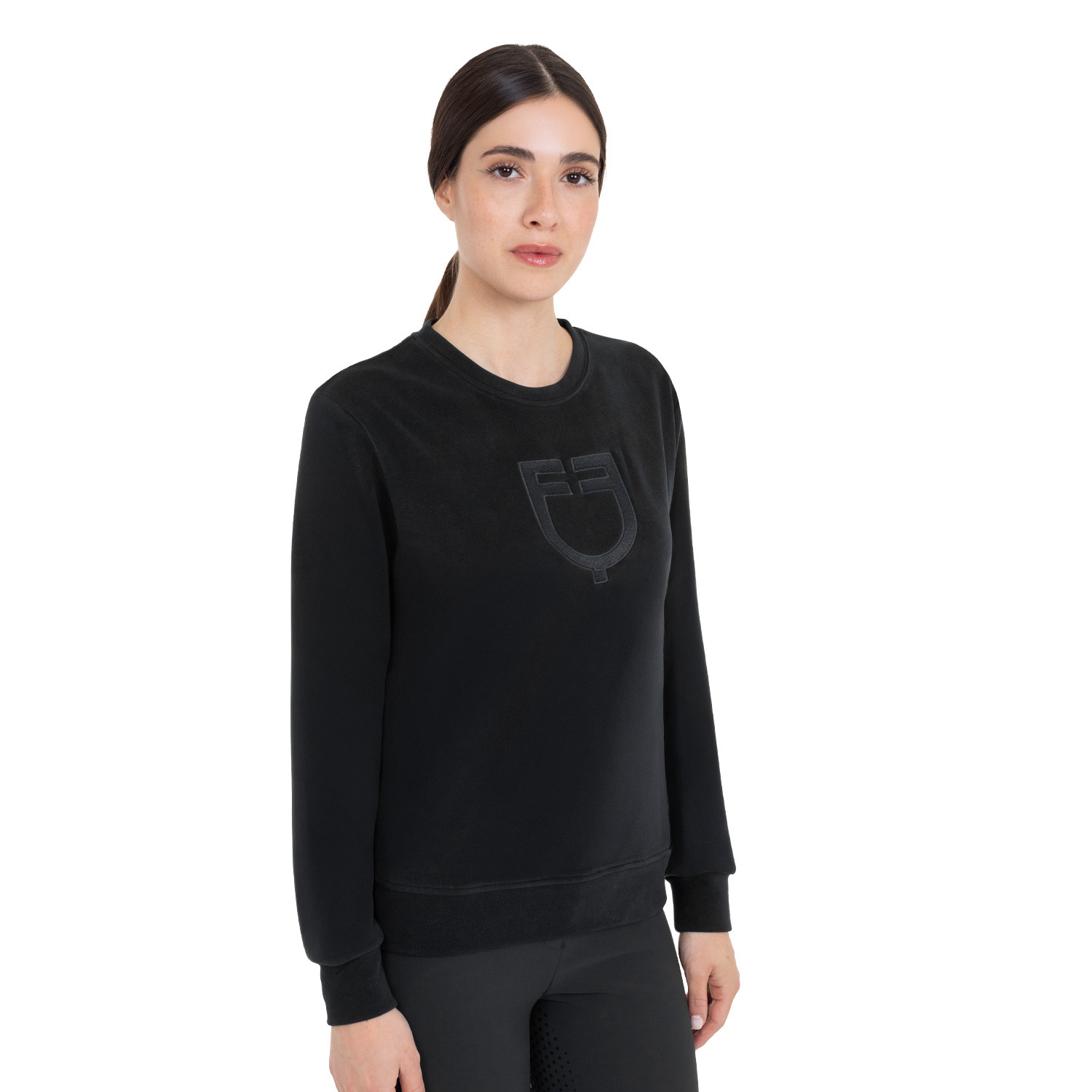 Damen-Fleece-Sweatshirt mit Rundhalsausschnitt