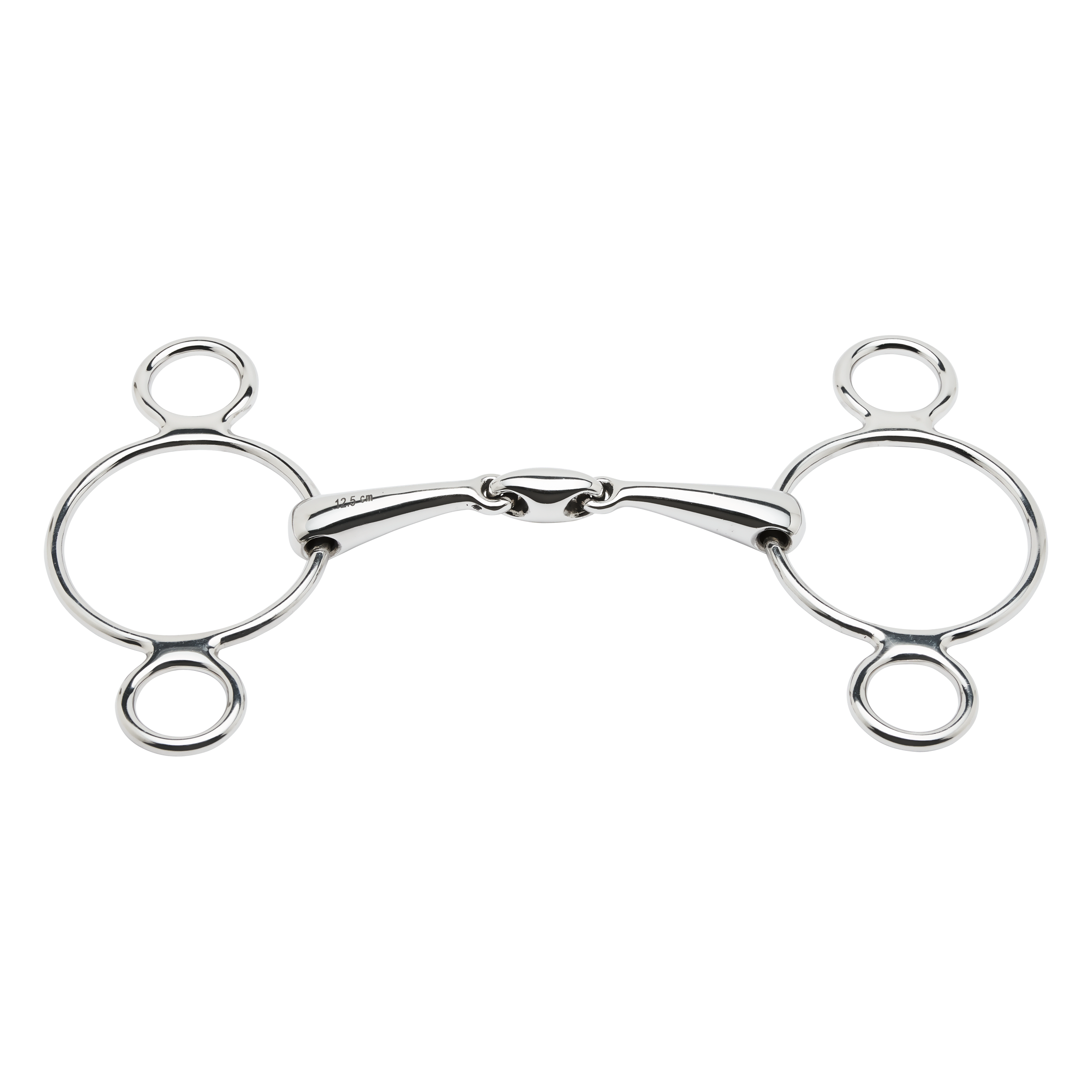Mors simple 3 anneaux acier, 16 mm, double brisure