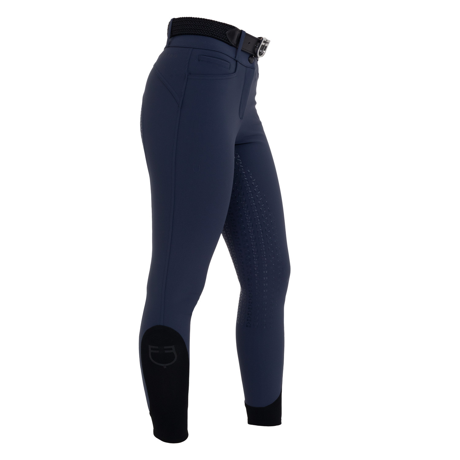 Pantalon d'équitation femme taille haute à fond intégral en tissu bi-stretch