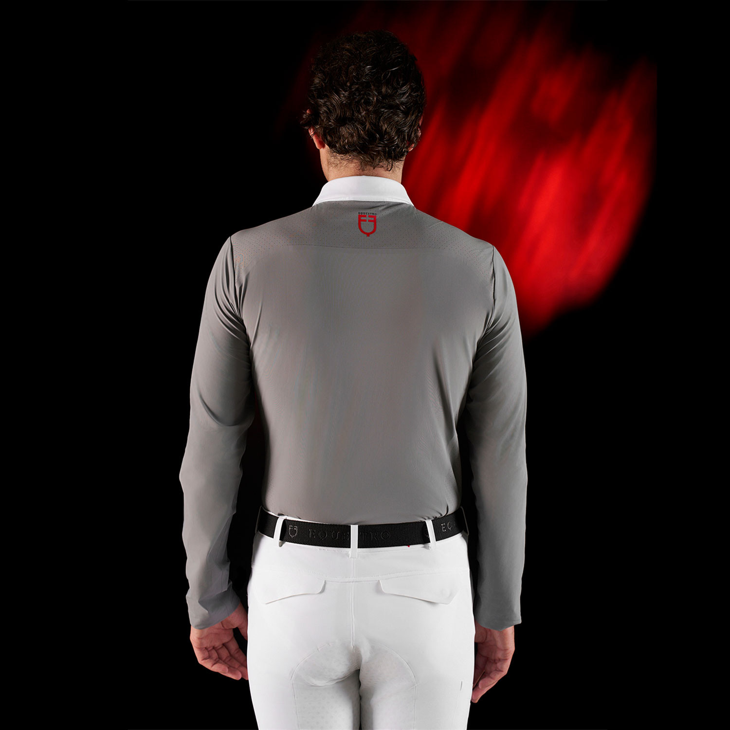 Ridertechnology Herren-Turnierpolo Langarm mit Knöpfen