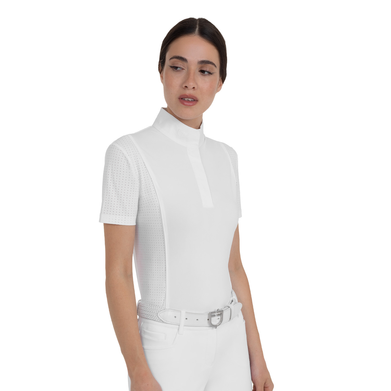 Damen-Turnierpolo kurzarm mit Mesh-Einsätzen