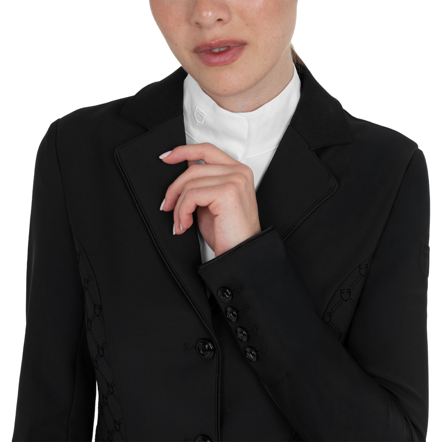 Damen-Turnierjacket mit Monogramm in Velours-Optik