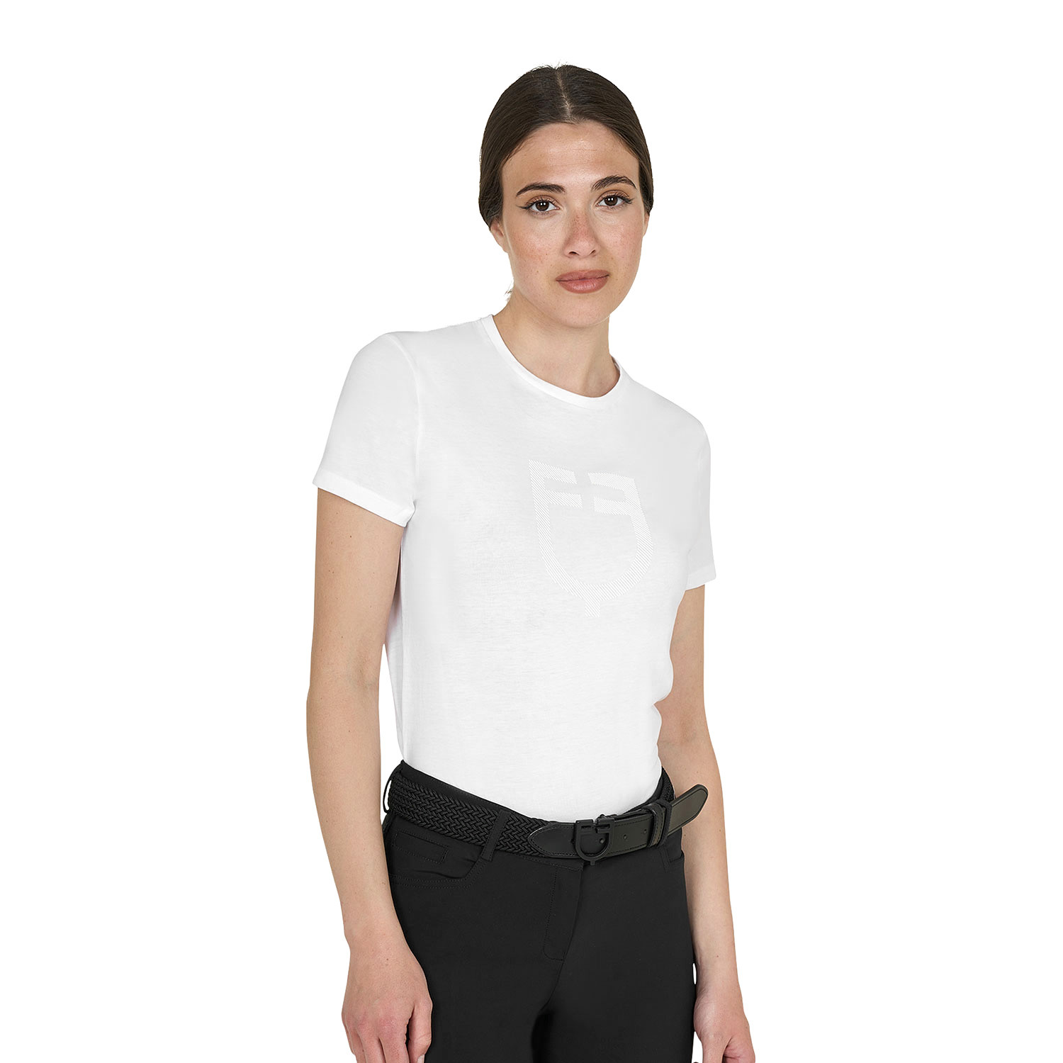 Basic T-Shirt mit tonalem Glanzlogo