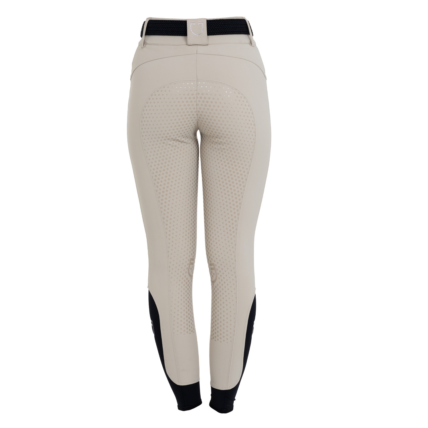 Damen-Reithose mit hohem Bund, Vollbesatz und Strass-Logo