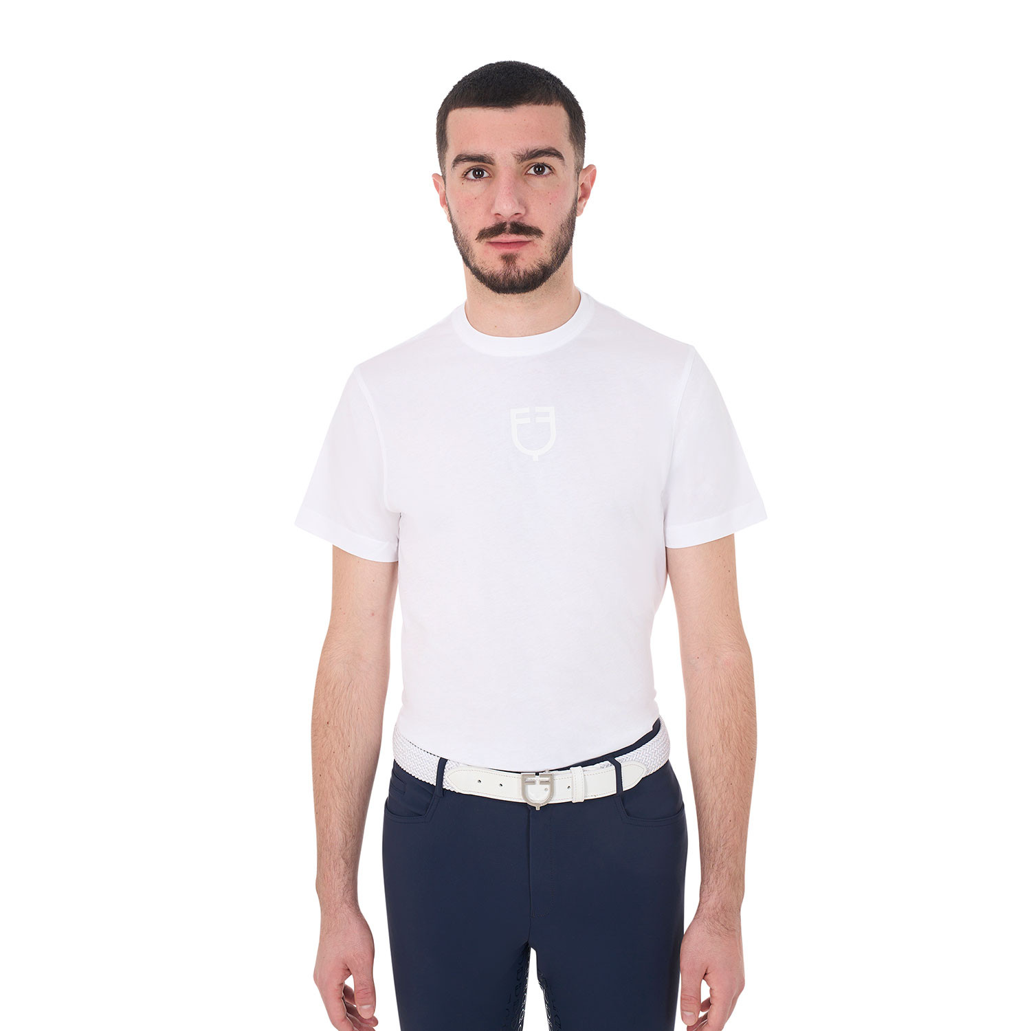 Basic-T-Shirt mit Ton-in-Ton-Logo für Herren